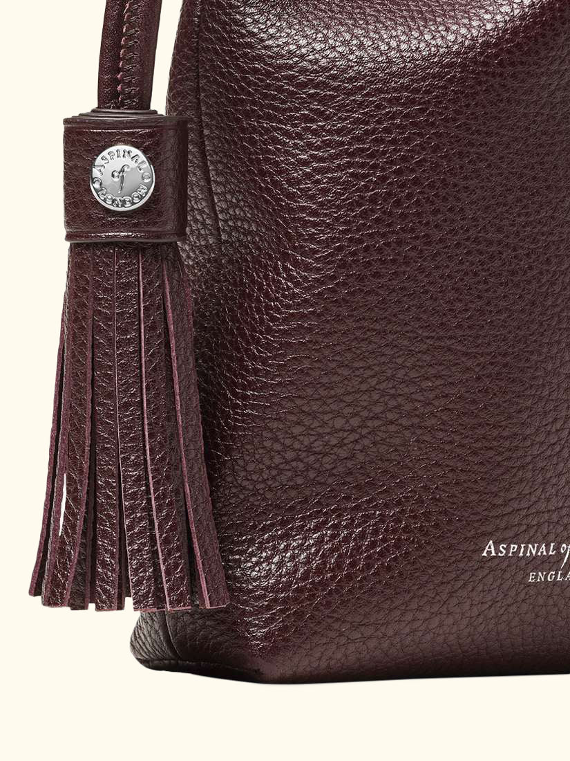 Hudson Small Grain Milled Pebble Leather Drawstring Crossbody Bag