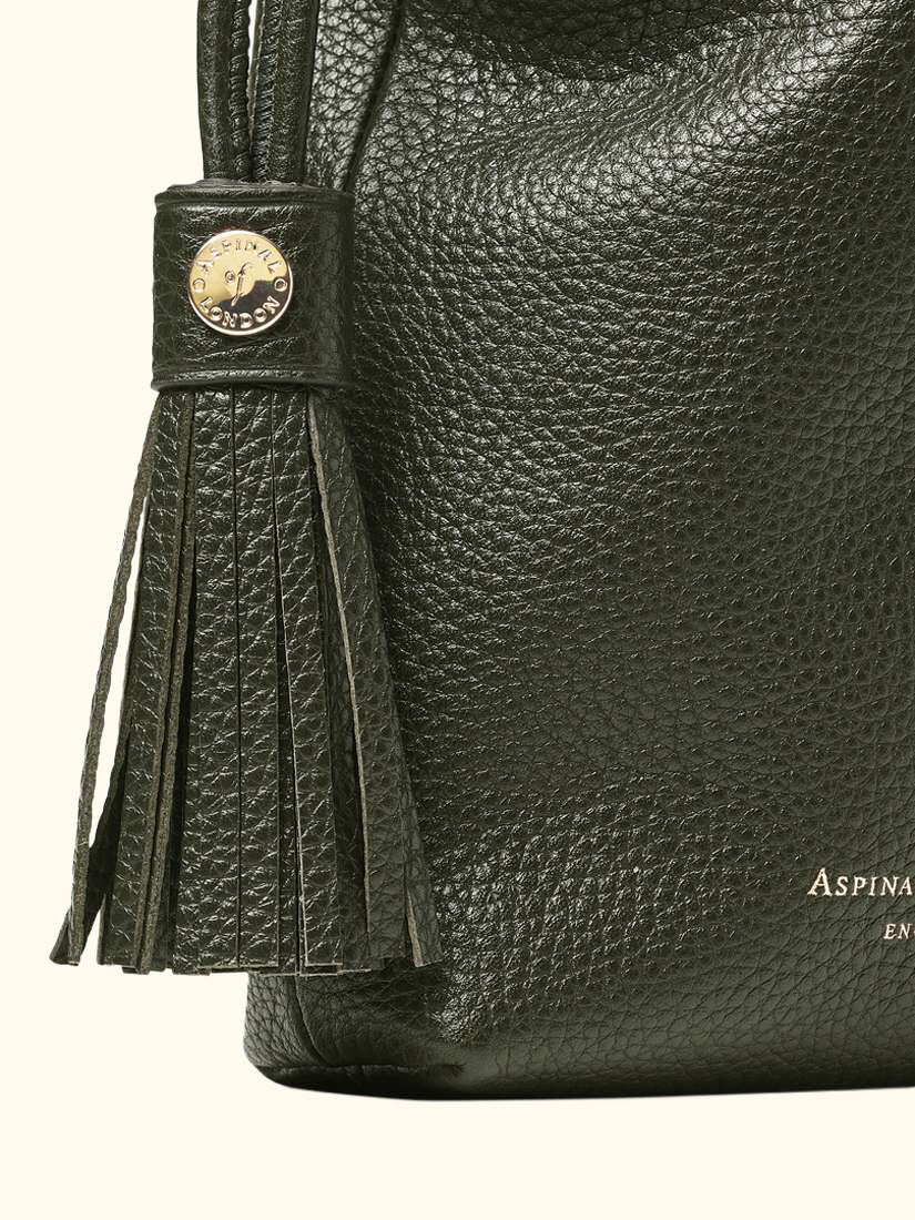 Hudson Small Grain Milled Pebble Leather Drawstring Crossbody Bag