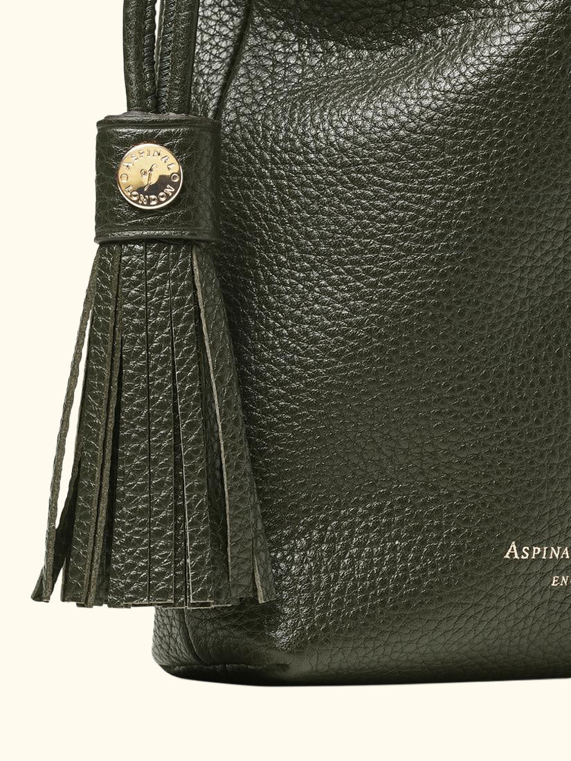 Hudson Small Grain Milled Pebble Leather Drawstring Crossbody Bag