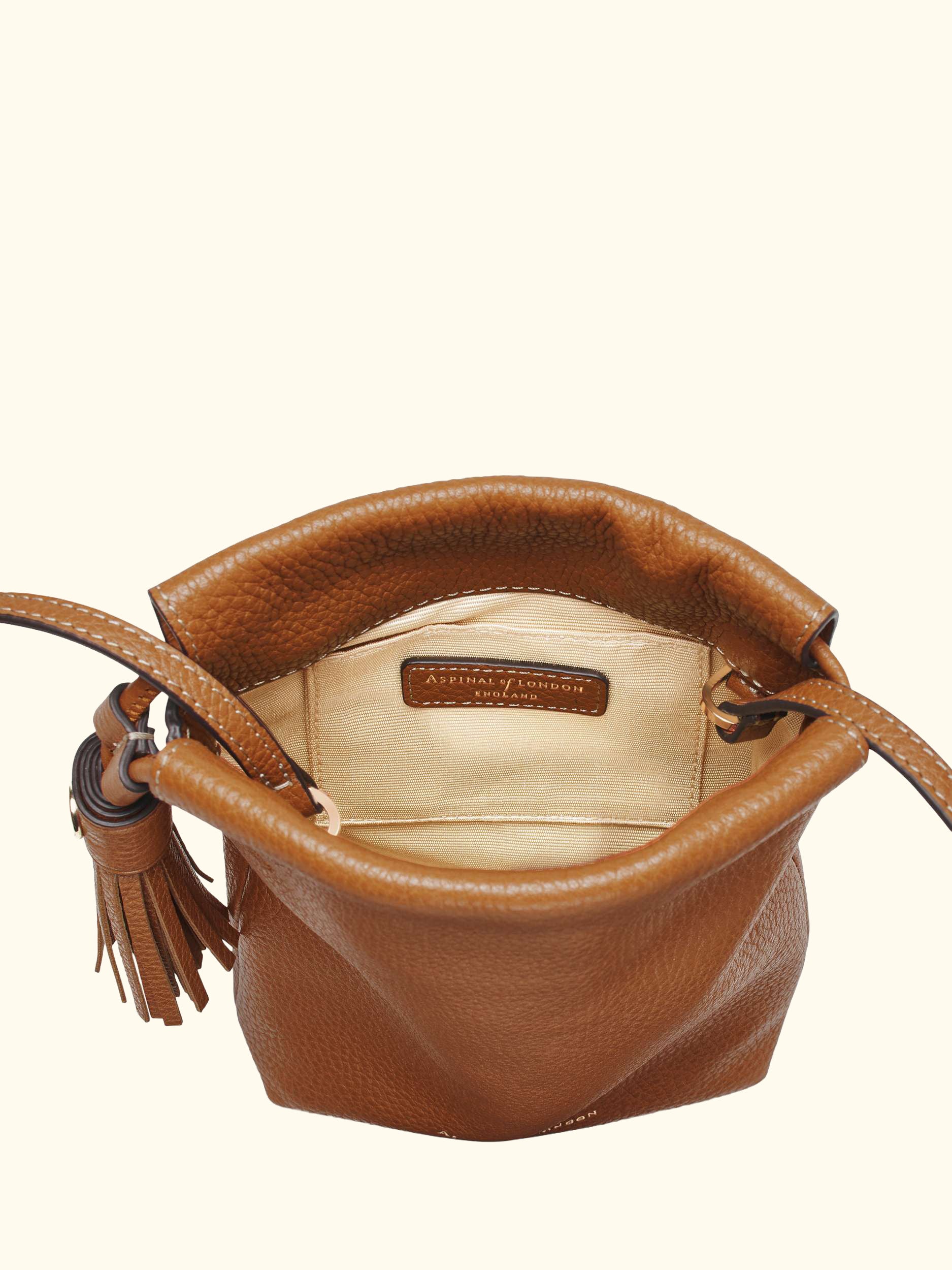 Hudson Small Grain Milled Pebble Leather Drawstring Crossbody Bag