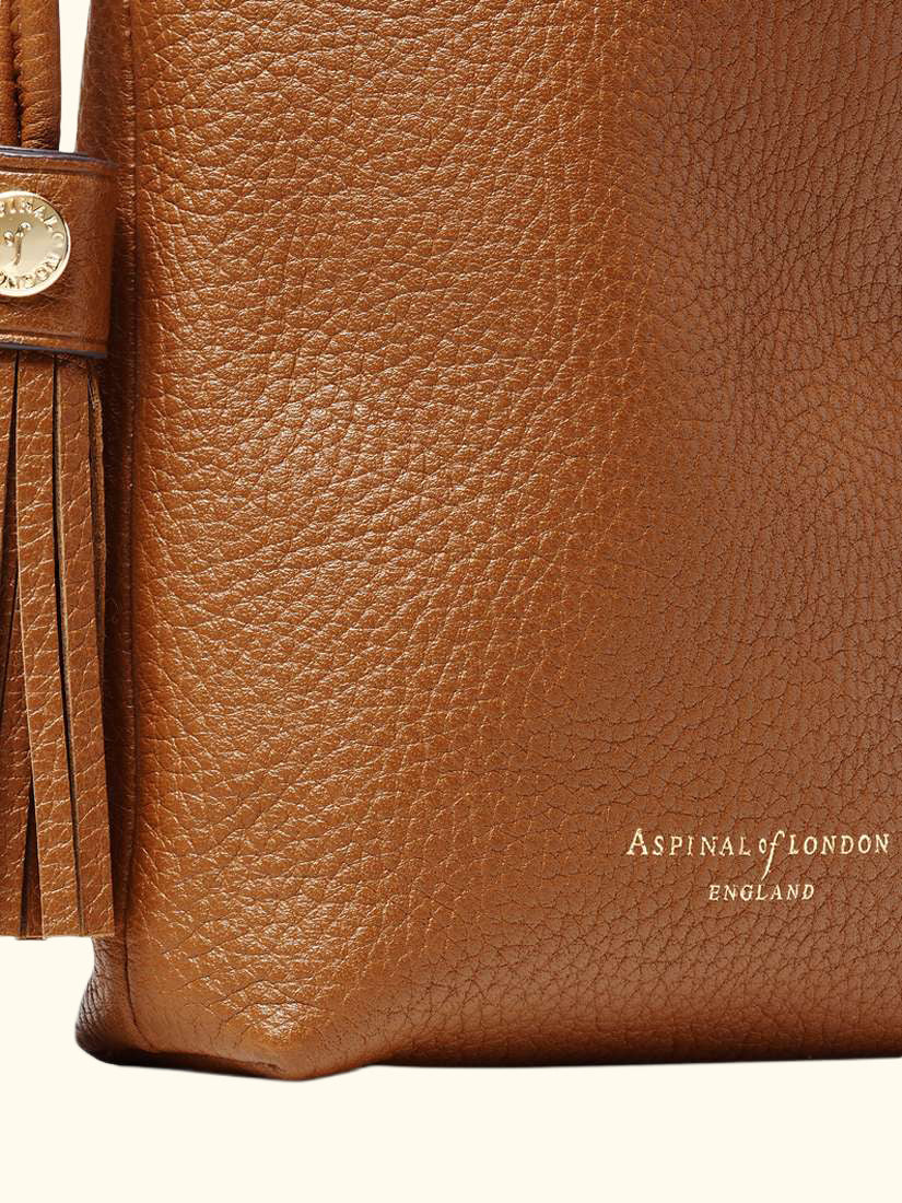 Hudson Small Grain Milled Pebble Leather Drawstring Crossbody Bag