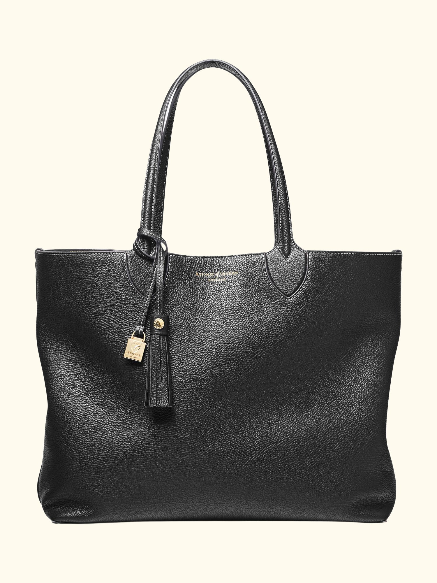 Hudson Small Grain Milled Pebble Leather Oversized Tote Bag