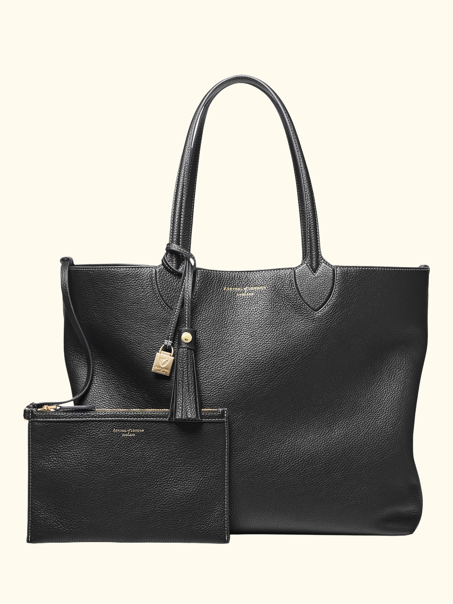 Hudson Small Grain Milled Pebble Leather Oversized Tote Bag