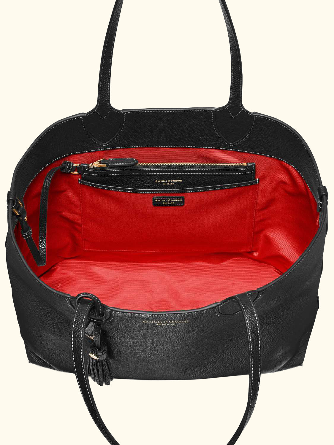 Hudson Small Grain Milled Pebble Leather Oversized Tote Bag