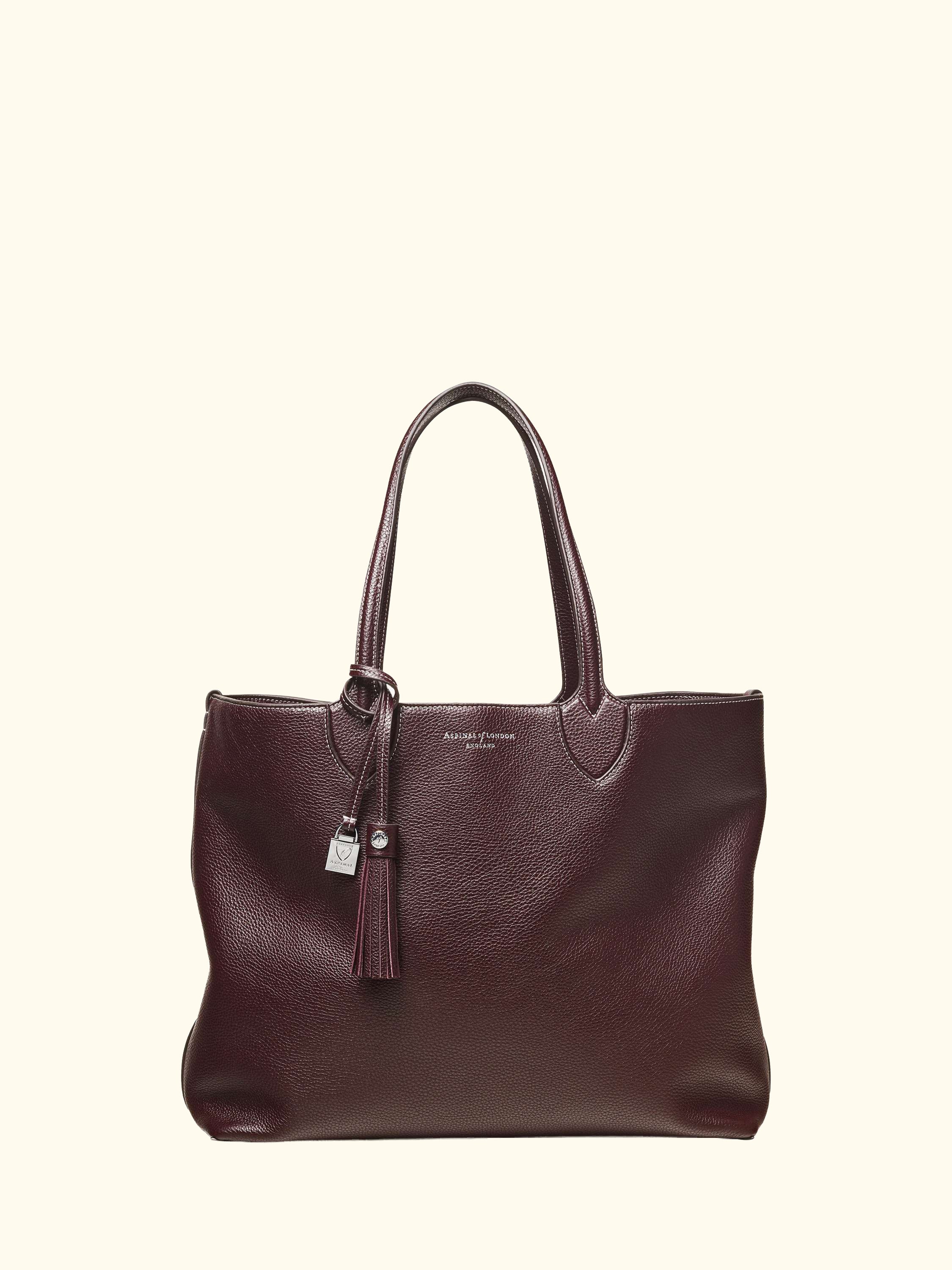 Hudson Small Grain Milled Pebble Leather Oversized Tote Bag
