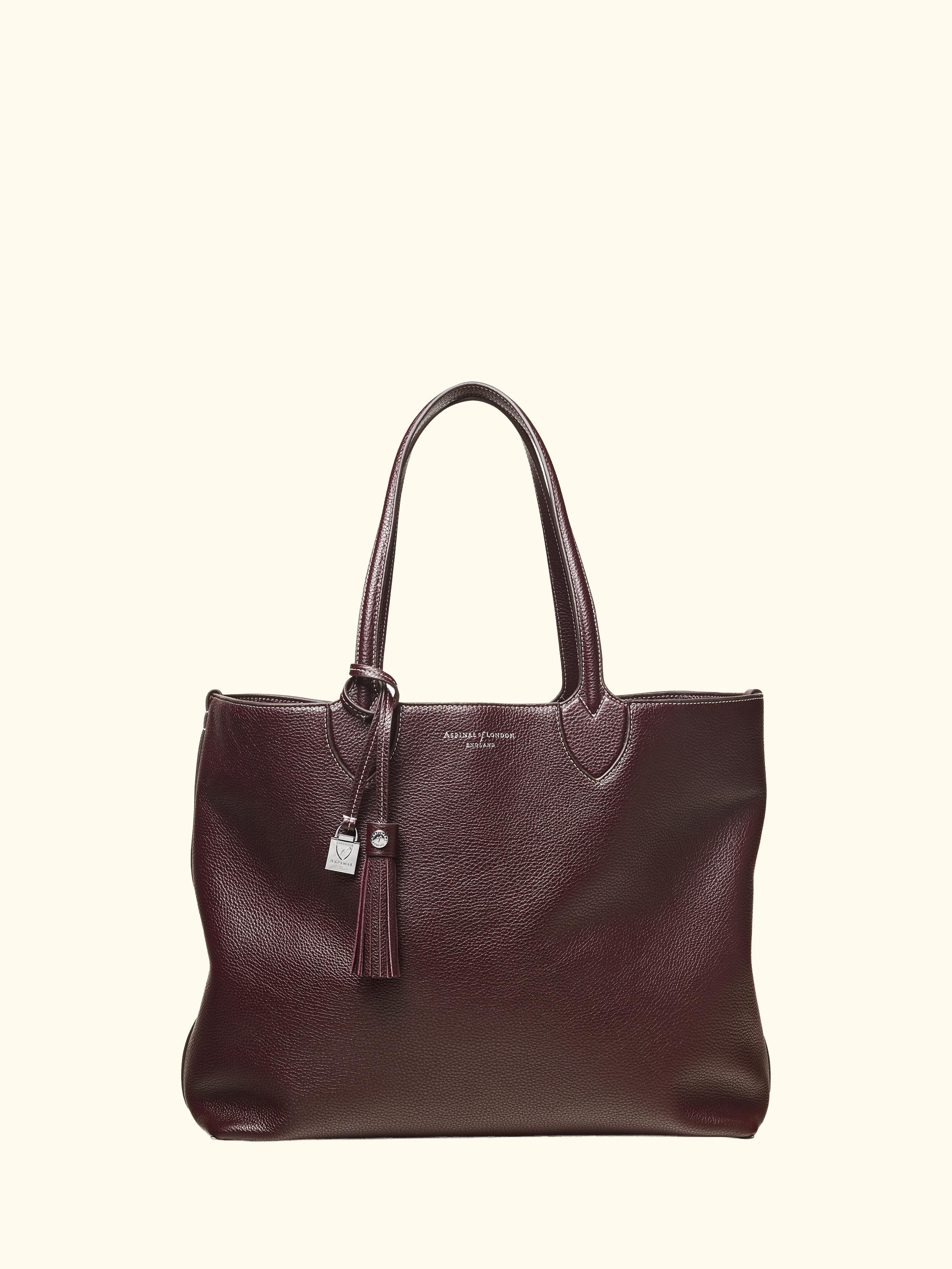 Hudson Small Grain Milled Pebble Leather Oversized Tote Bag