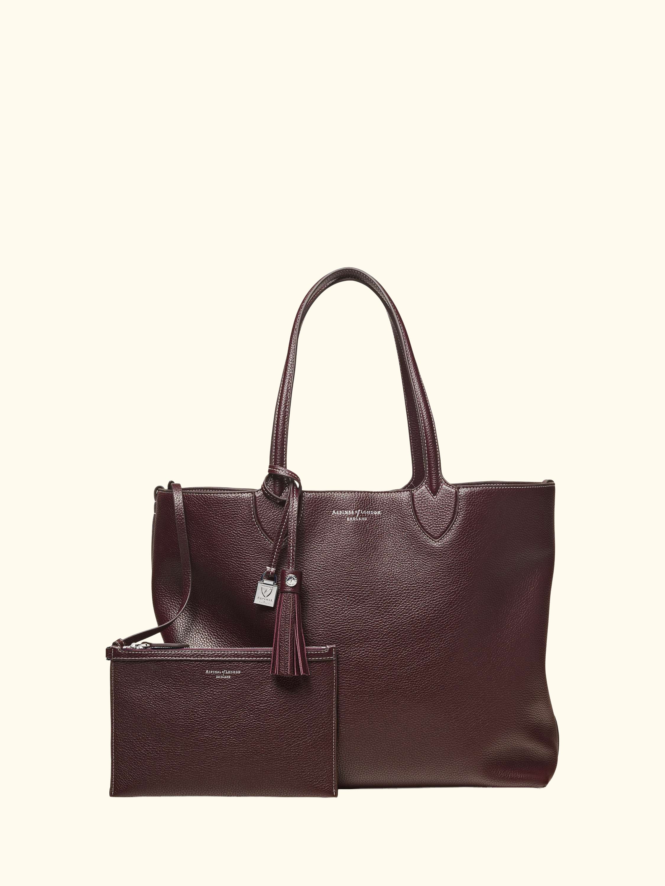 Hudson Small Grain Milled Pebble Leather Oversized Tote Bag