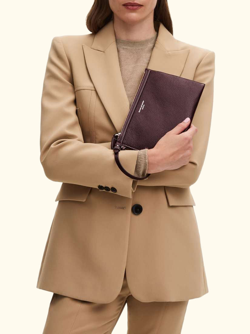 Hudson Small Grain Milled Pebble Leather Oversized Tote Bag