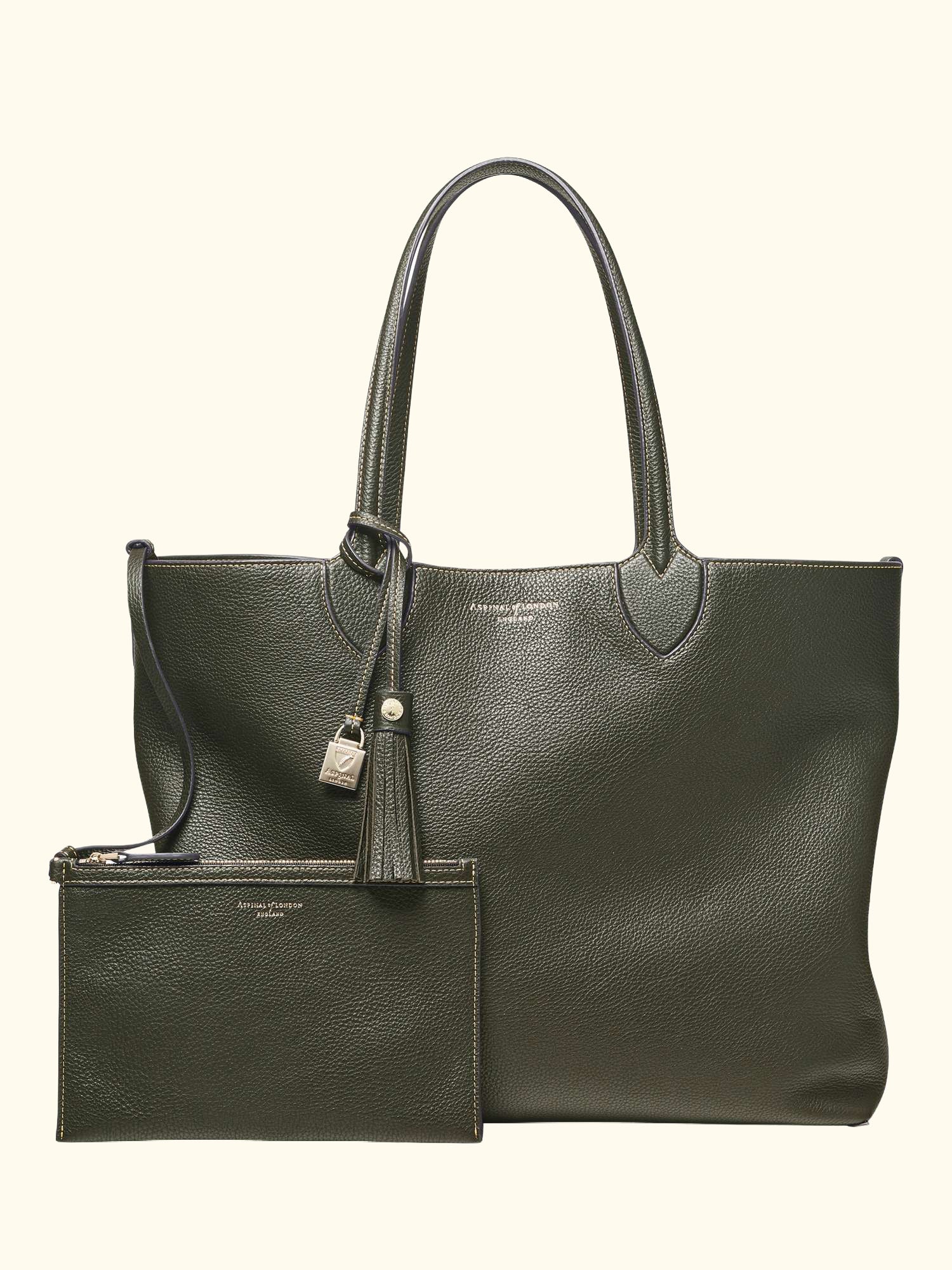 Hudson Small Grain Milled Pebble Leather Oversized Tote Bag