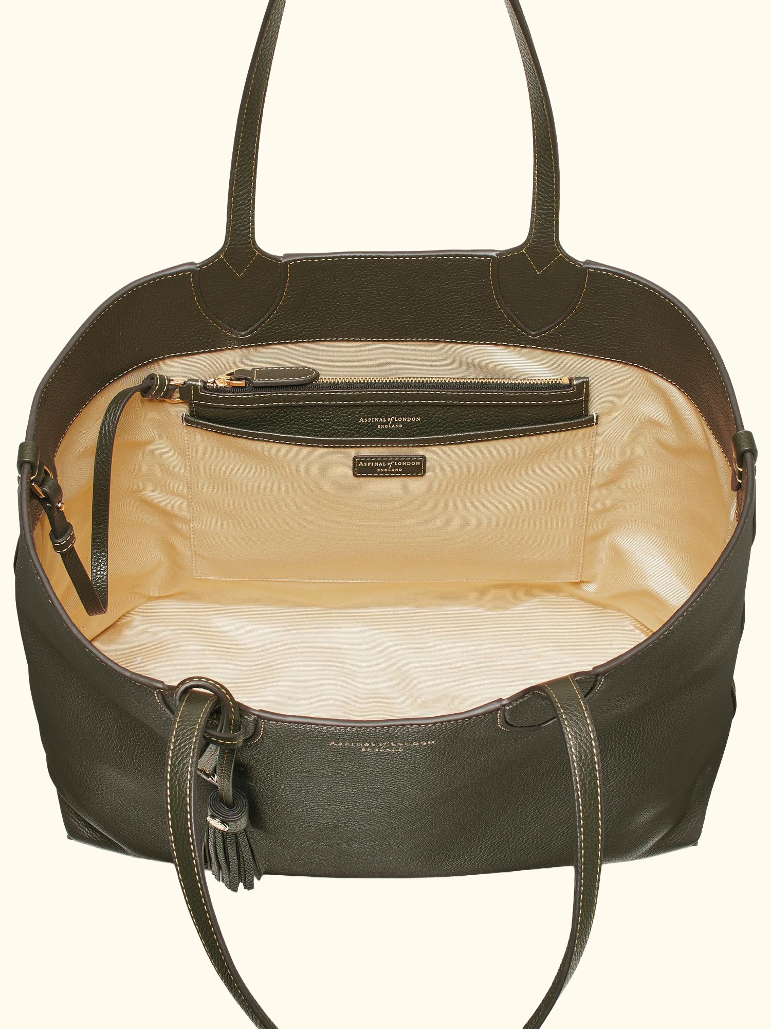 Hudson Small Grain Milled Pebble Leather Oversized Tote Bag
