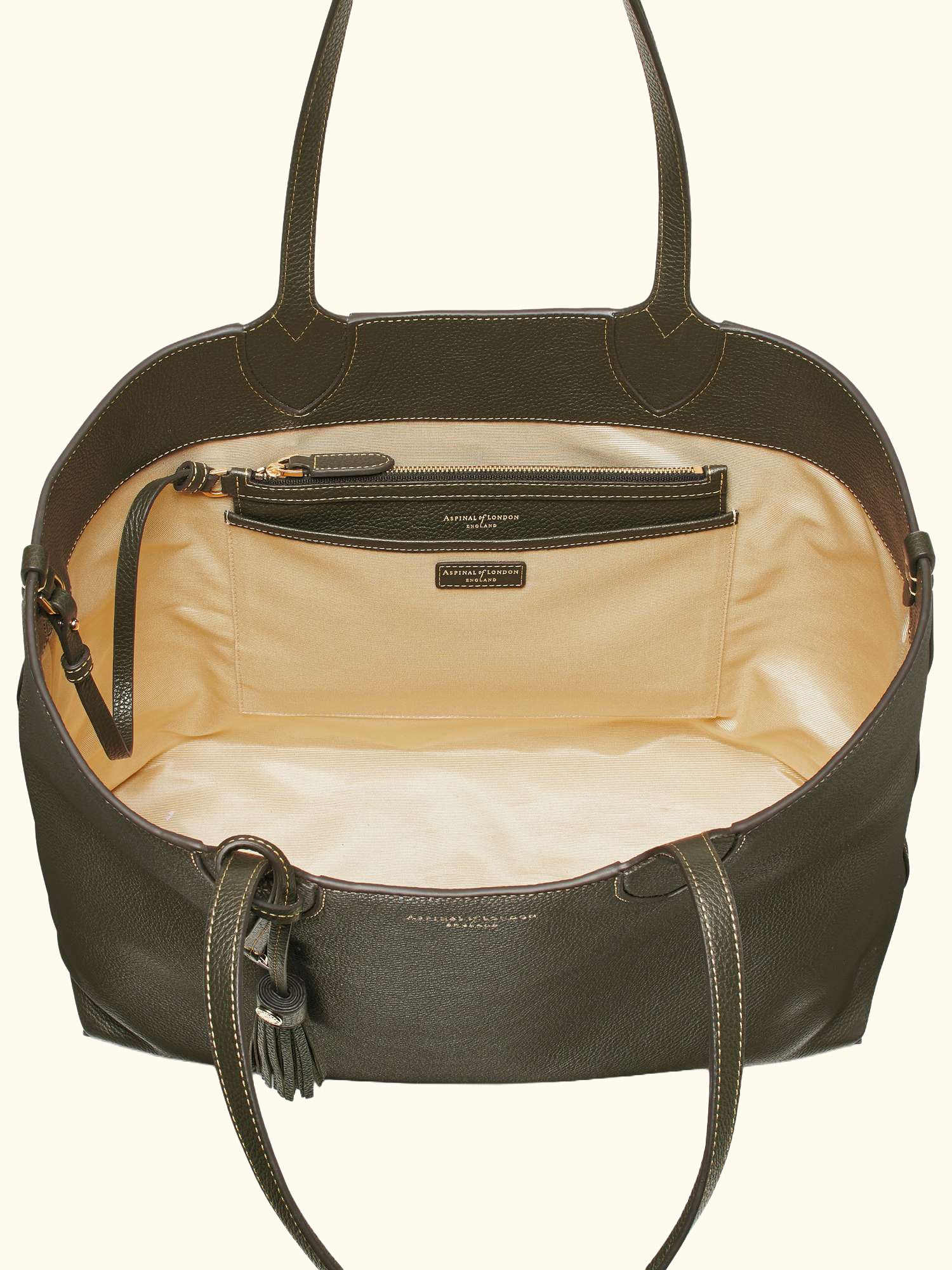 Hudson Small Grain Milled Pebble Leather Oversized Tote Bag