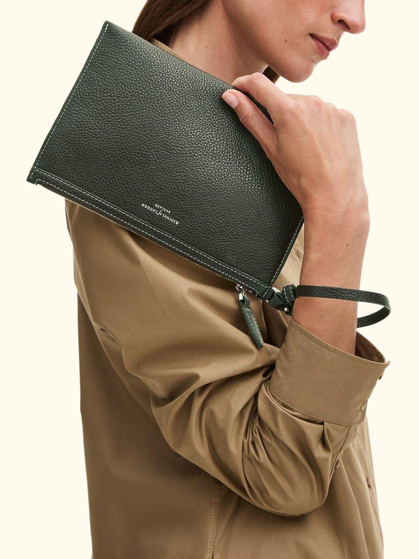 Hudson Small Grain Milled Pebble Leather Oversized Tote Bag