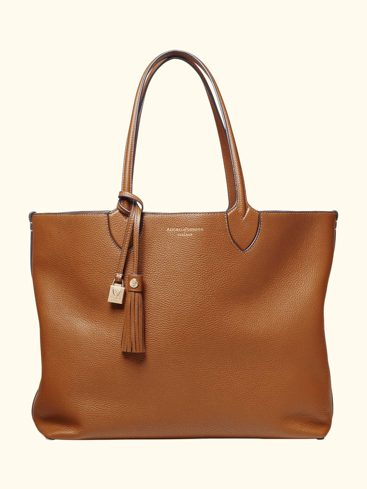 Hudson Small Grain Milled Pebble Leather Oversized Tote Bag