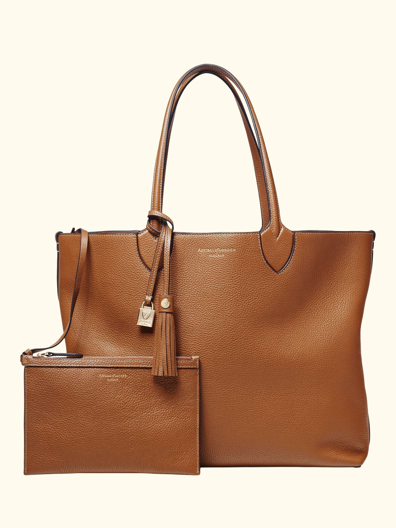 Hudson Small Grain Milled Pebble Leather Oversized Tote Bag