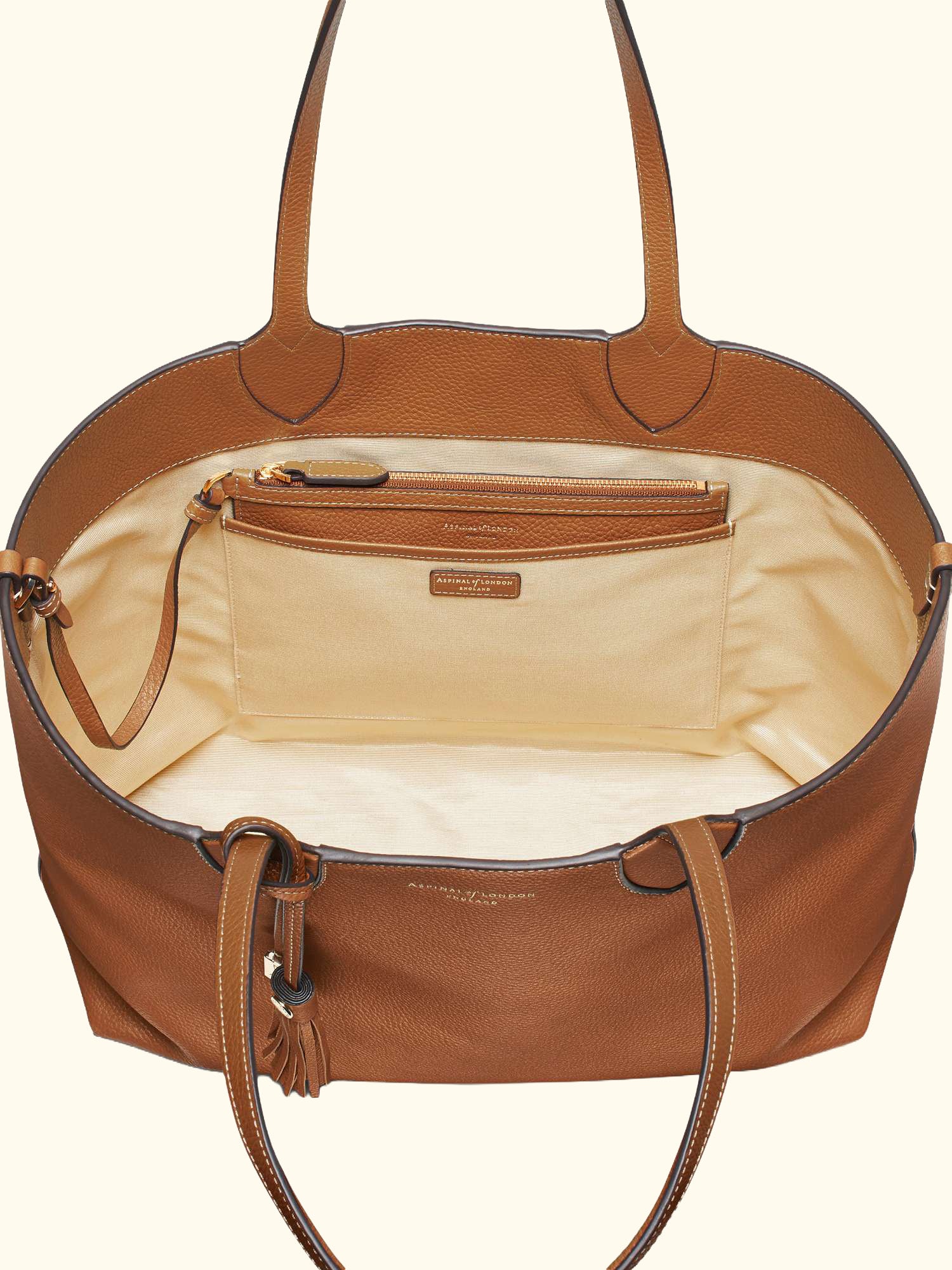 Hudson Small Grain Milled Pebble Leather Oversized Tote Bag