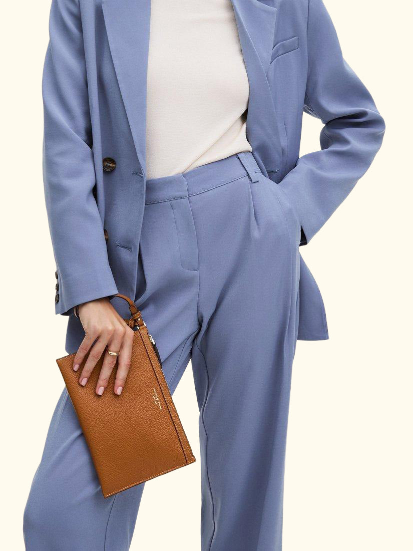 Hudson Small Grain Milled Pebble Leather Oversized Tote Bag