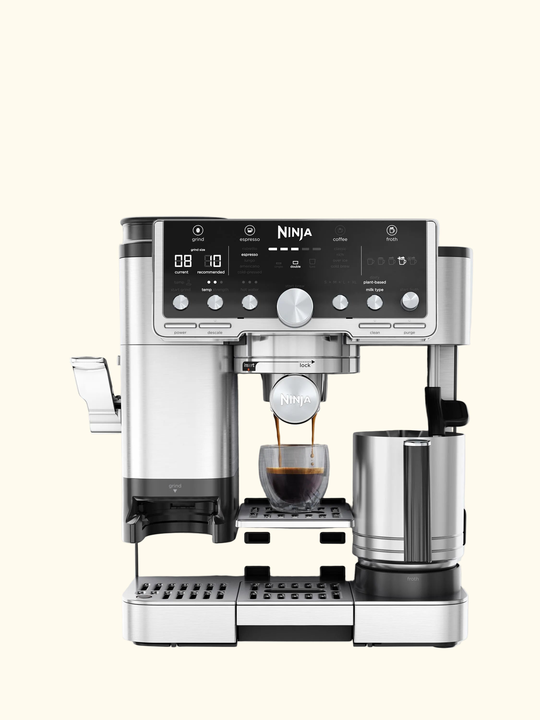 Luxe Cafe Pro Series Coffee Machine, Stainless Steel