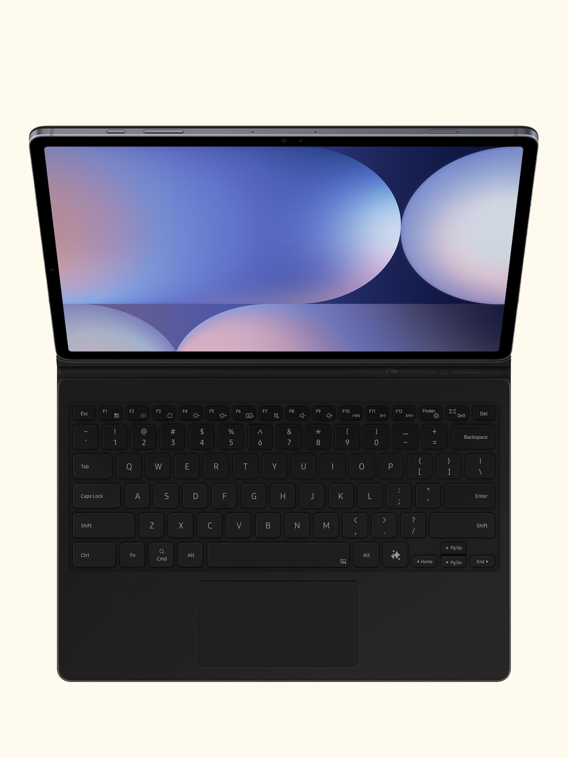 AI Book Cover Keyboard with Trackpad for Galaxy Tab S10+, Black