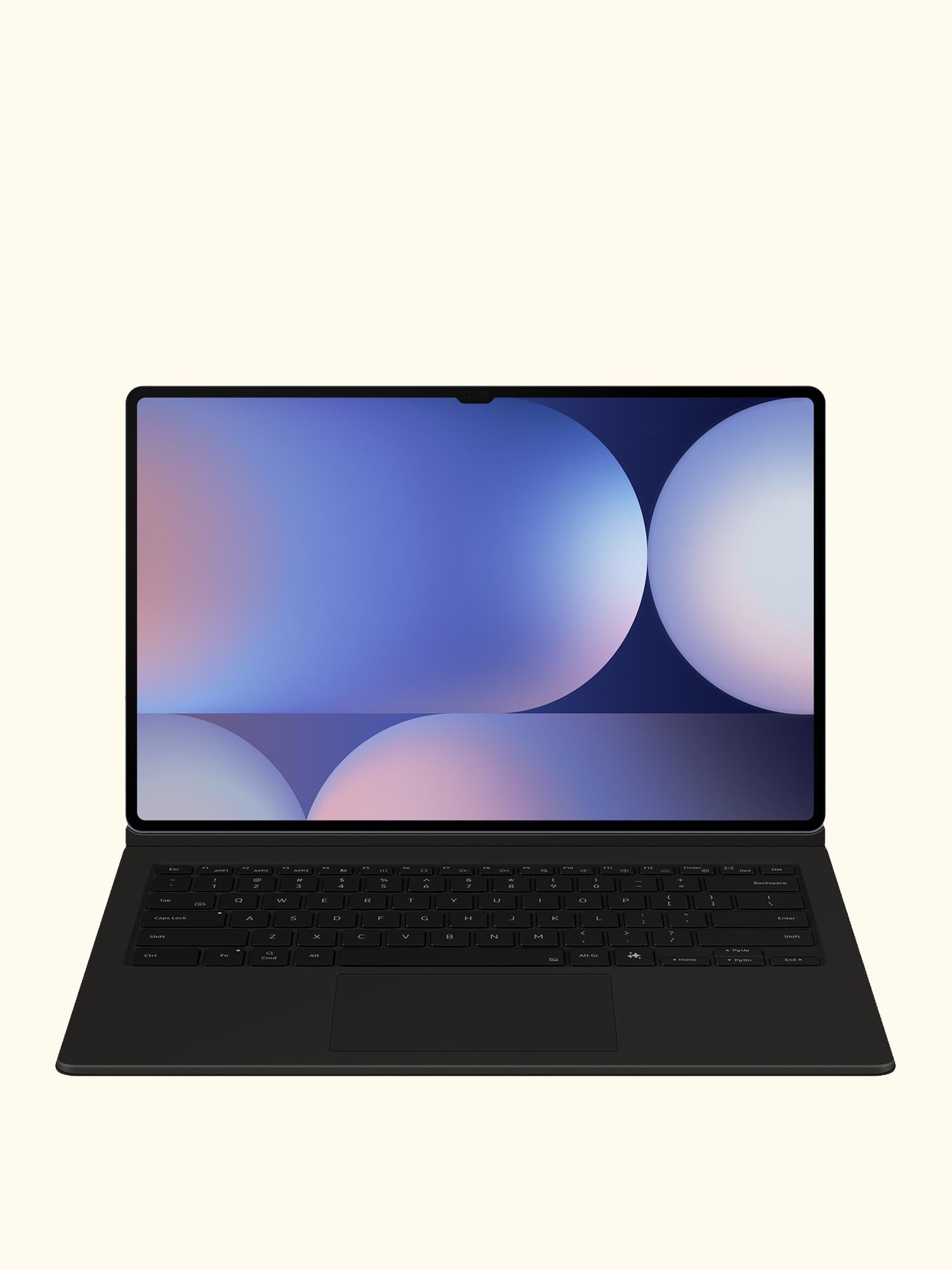 AI Book Cover Keyboard with Trackpad for Galaxy Tab S10 Ultra, Black