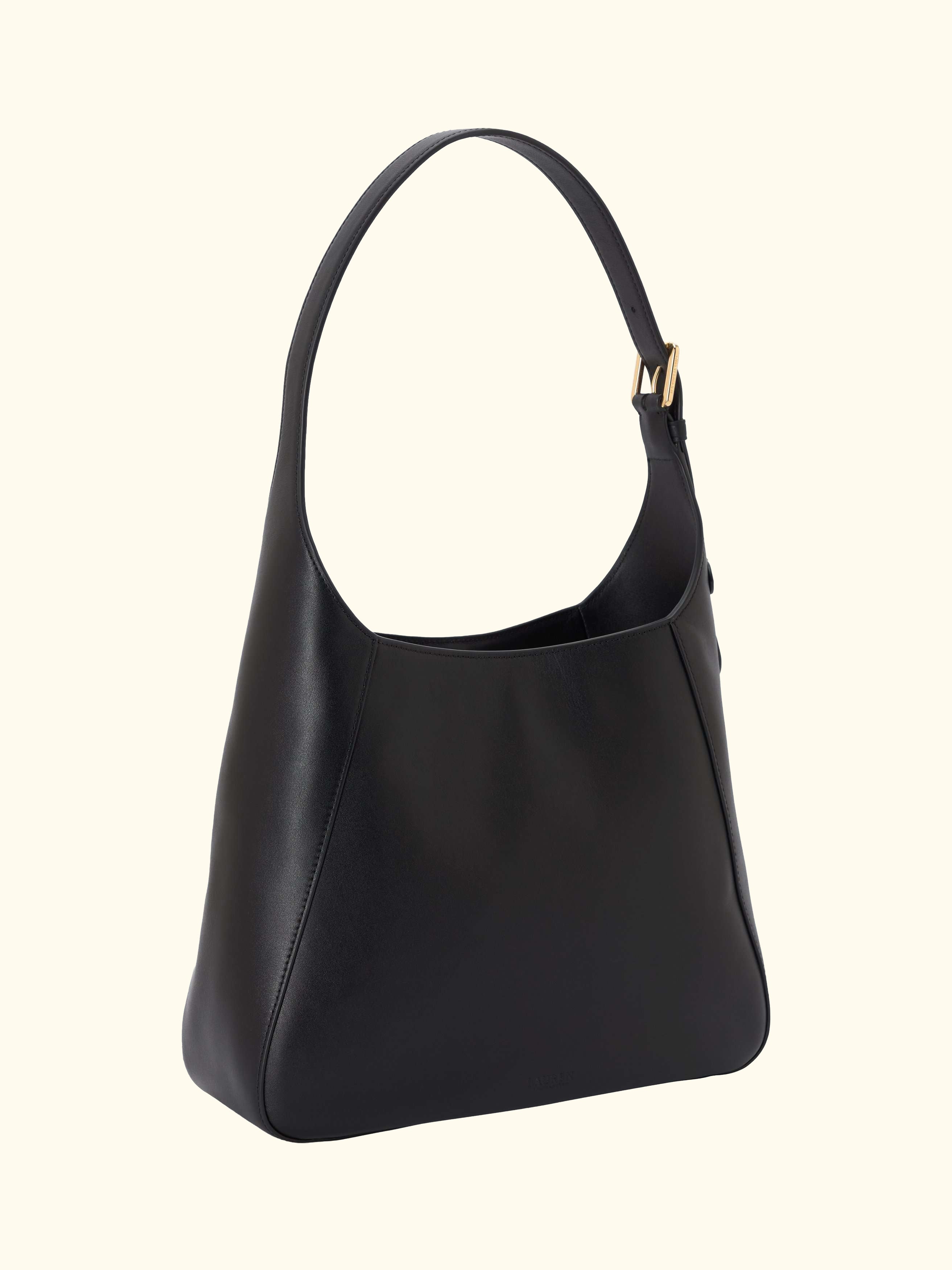 Lauren Ralph Lauren Tanner Leather Large Shoulder Bag, Black