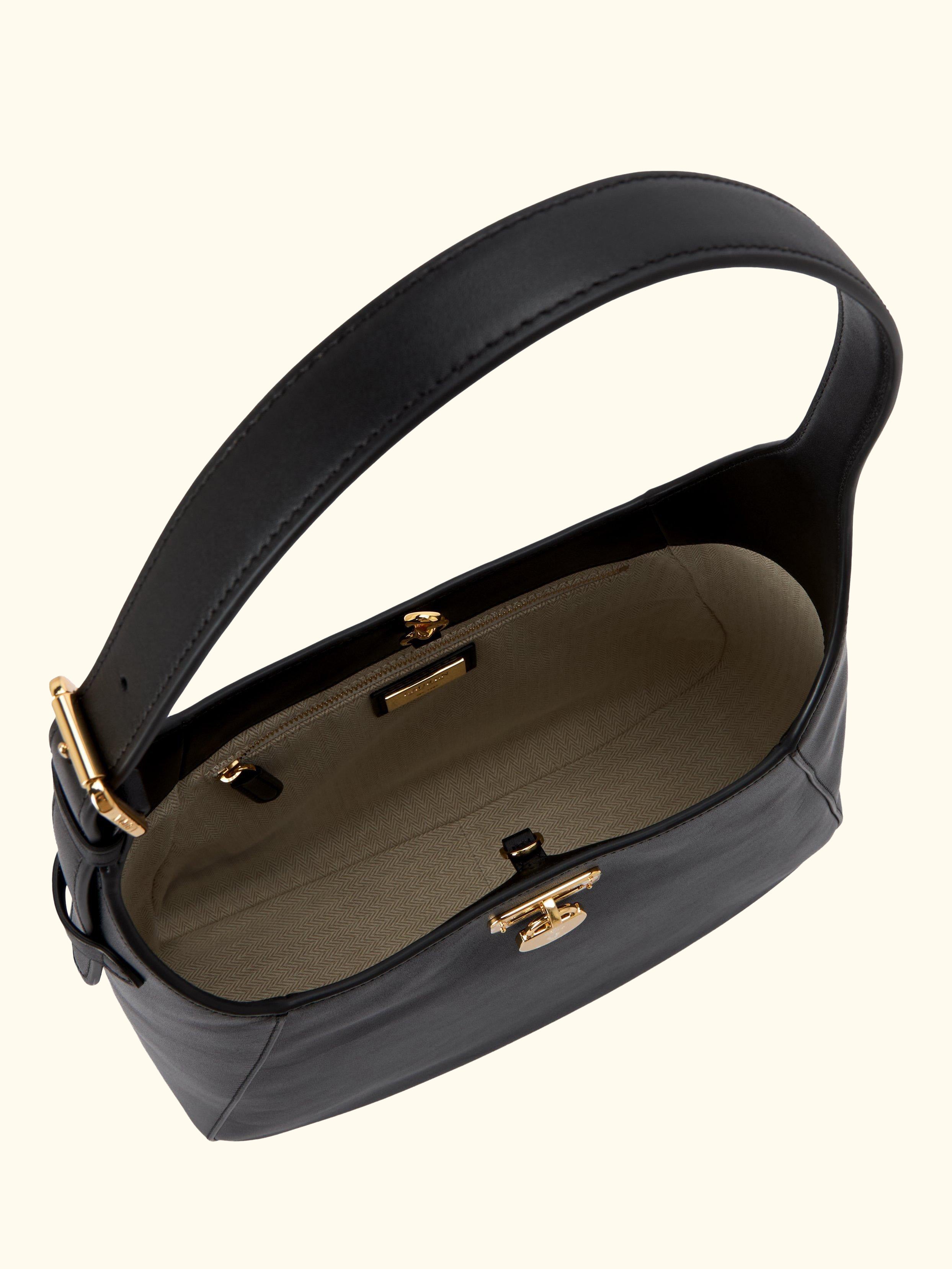 Lauren Ralph Lauren Tanner Leather Large Shoulder Bag, Black