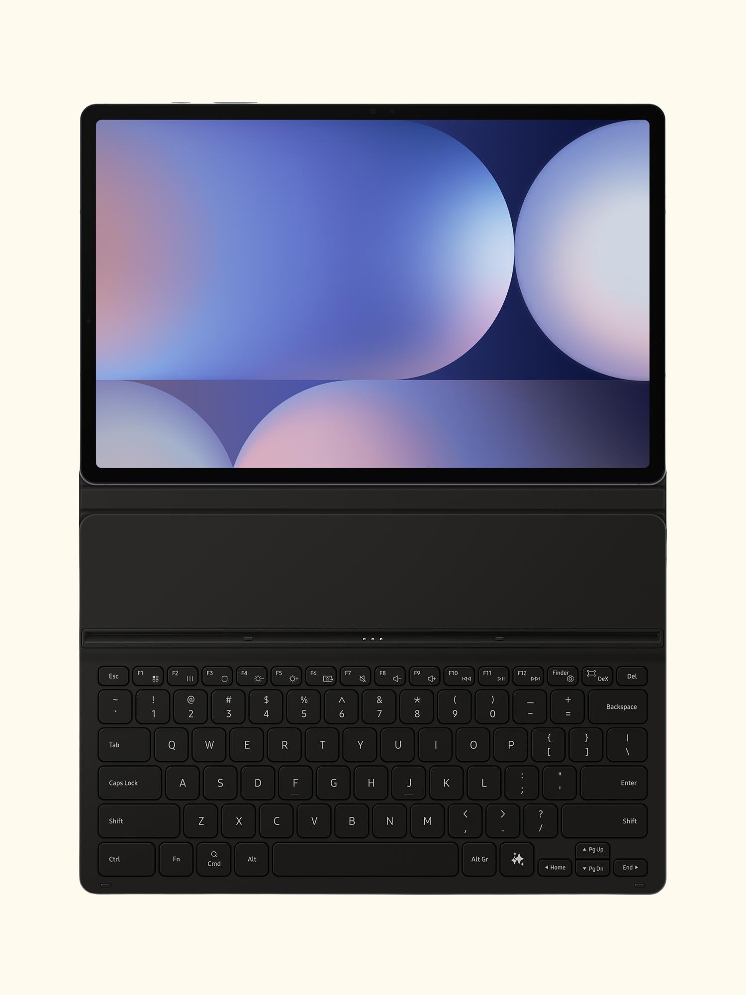 AI Book Cover Keyboard Slim for Galaxy Tab S10+, S9+, S9 FE+, Black