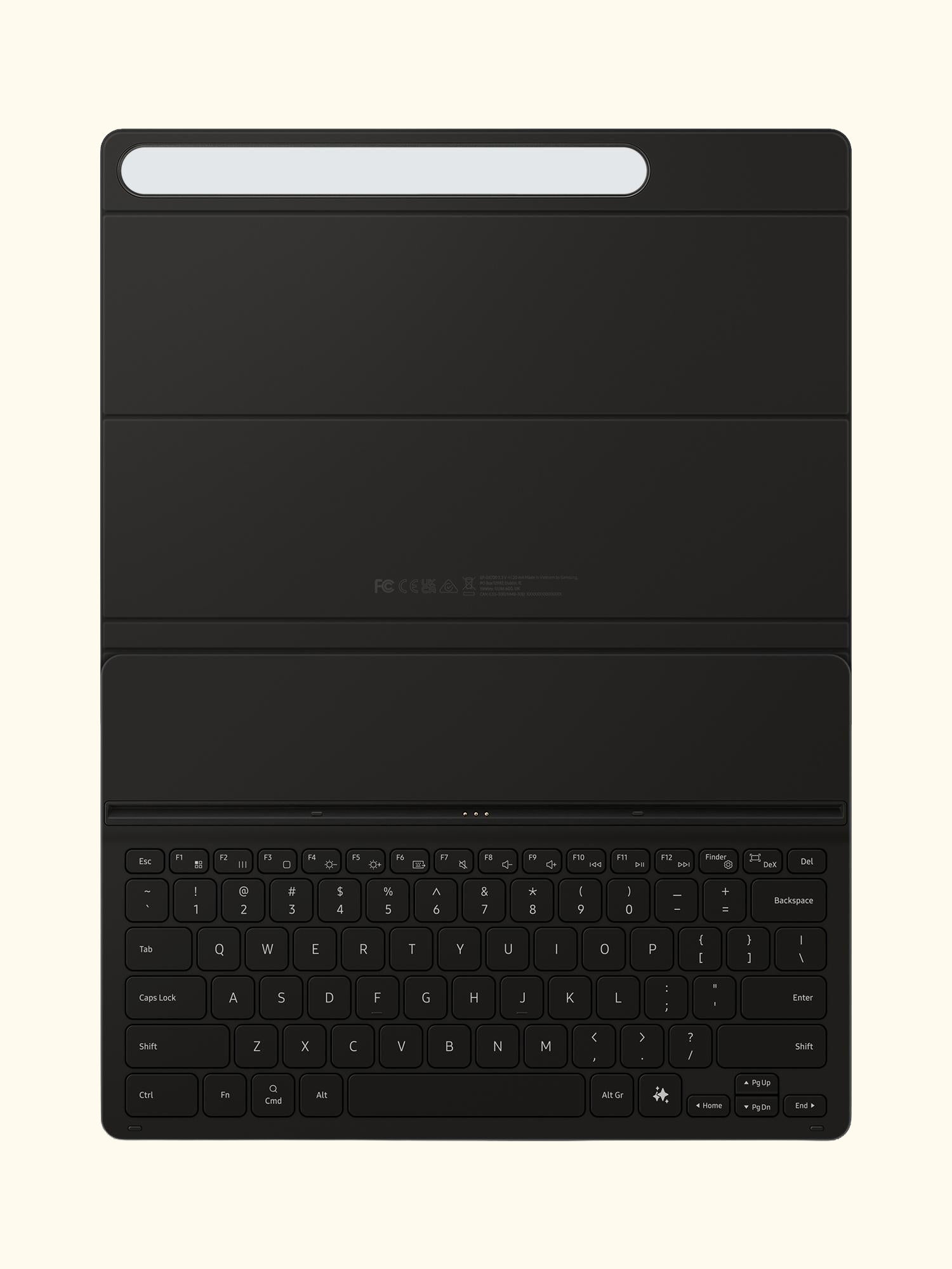 AI Book Cover Keyboard Slim for Galaxy Tab S10+, S9+, S9 FE+, Black