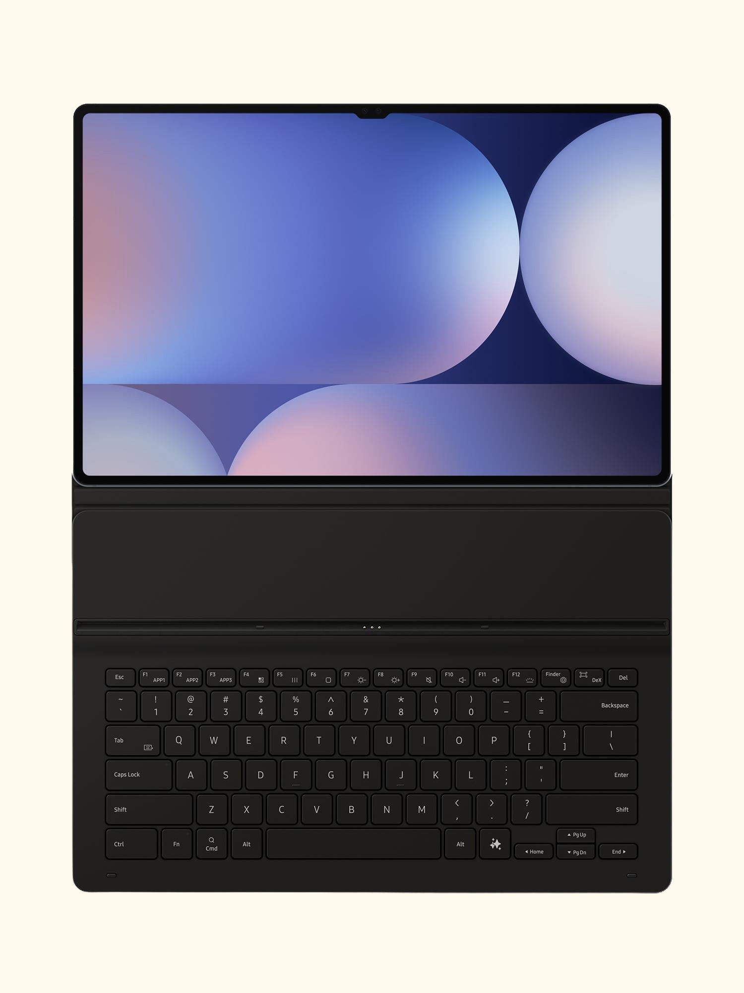 AI Book Cover Keyboard Slim for Galaxy Tab S10 Ultra, S9 Ultra, Black