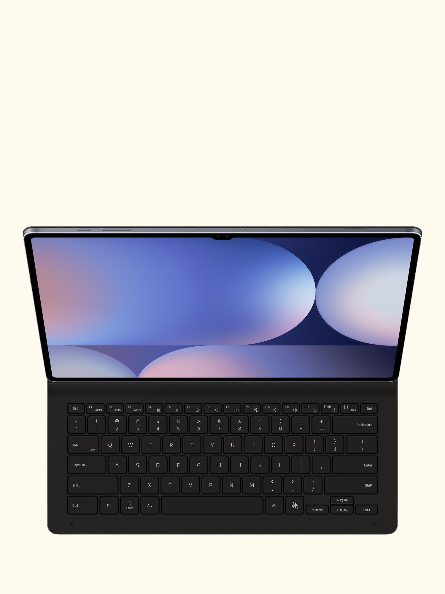 AI Book Cover Keyboard Slim for Galaxy Tab S10 Ultra, S9 Ultra, Black