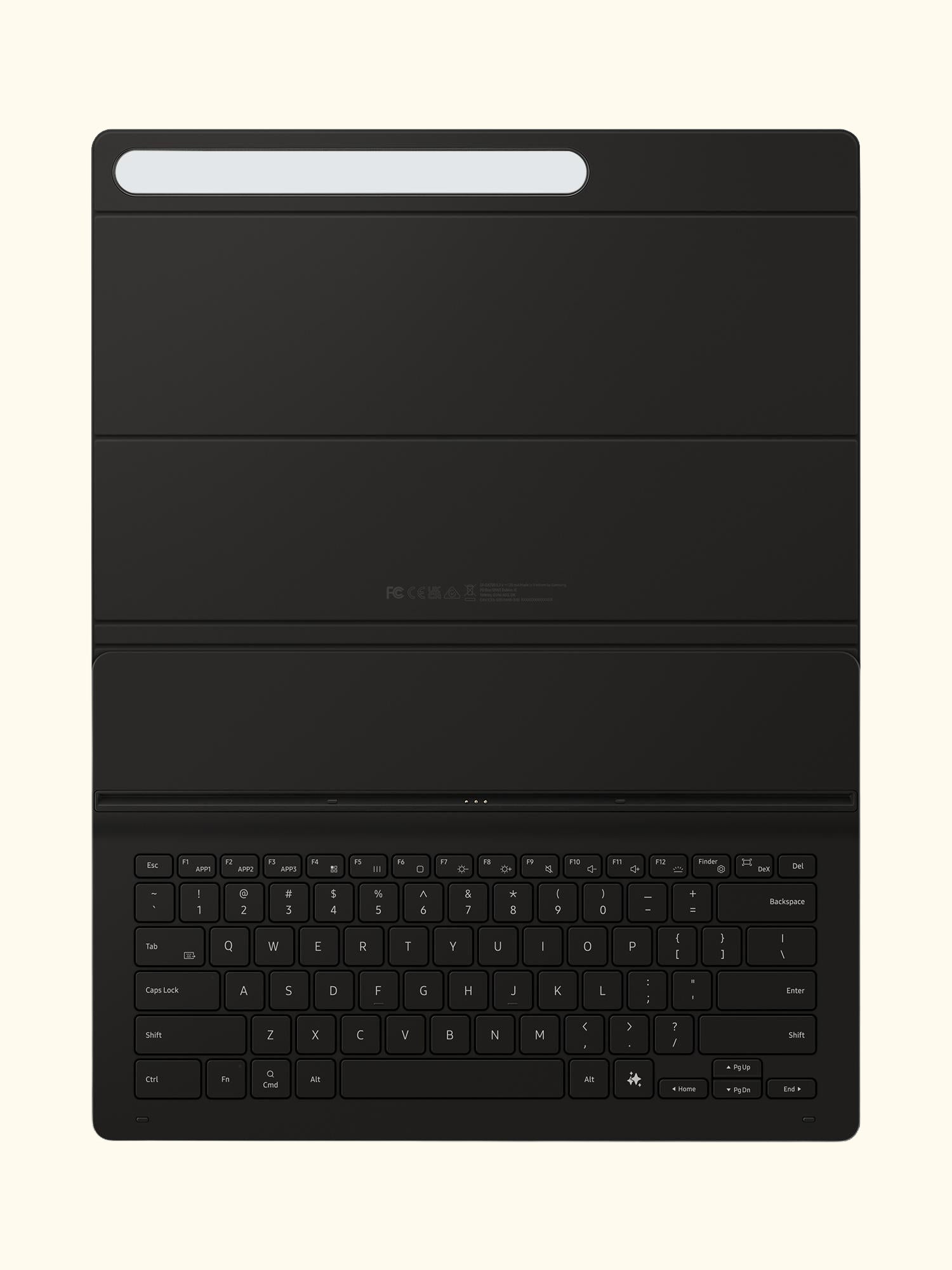 AI Book Cover Keyboard Slim for Galaxy Tab S10 Ultra, S9 Ultra, Black