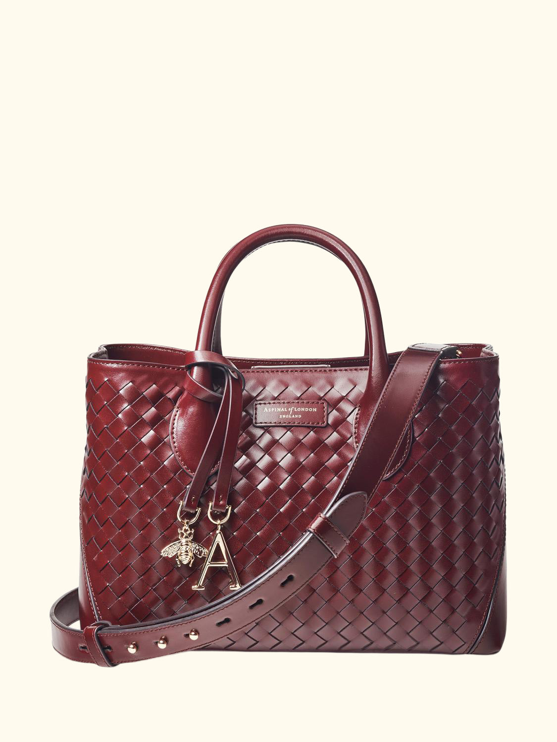 Slot Weave Leather London Midi Tote Bag