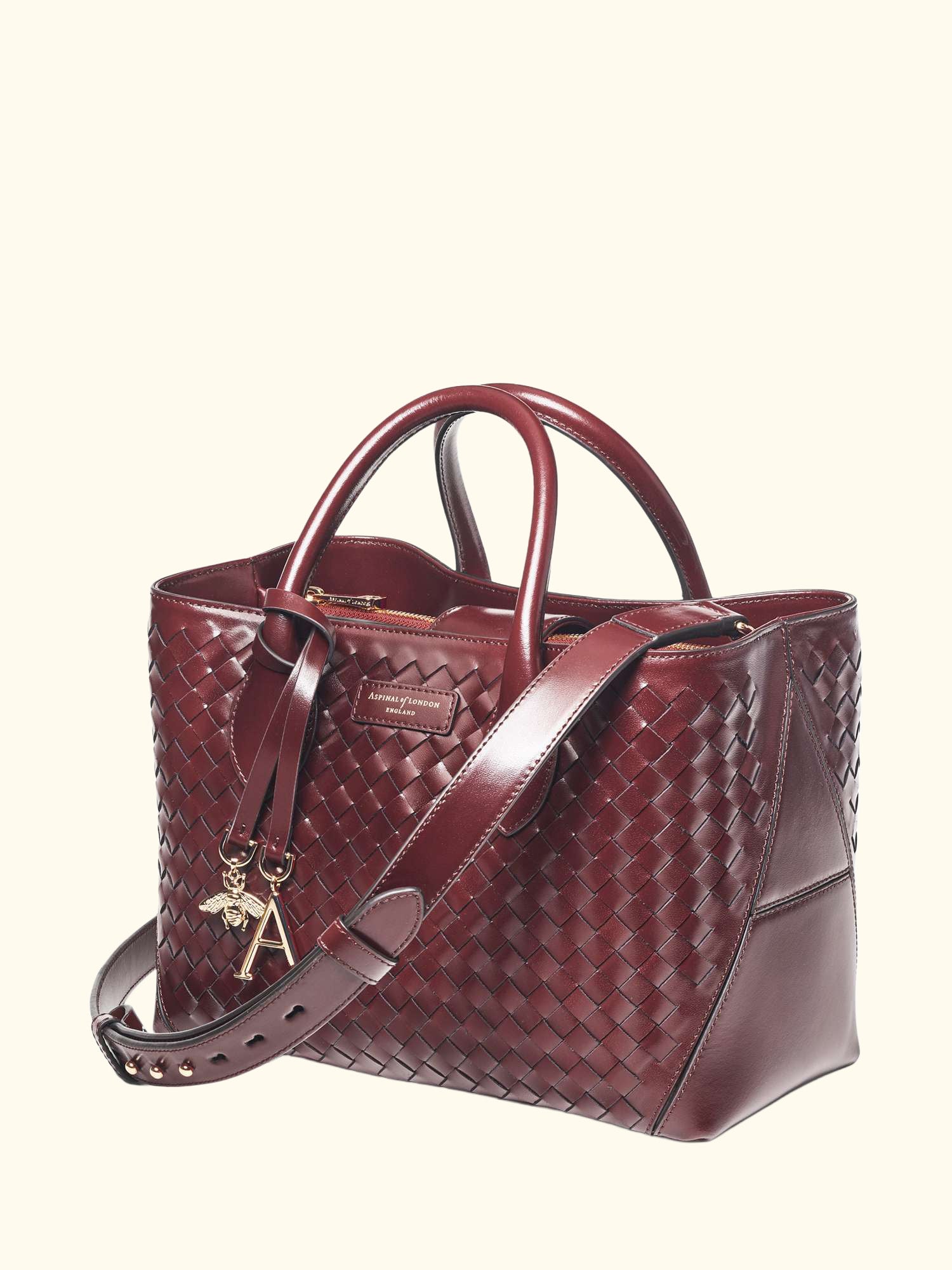 Slot Weave Leather London Midi Tote Bag