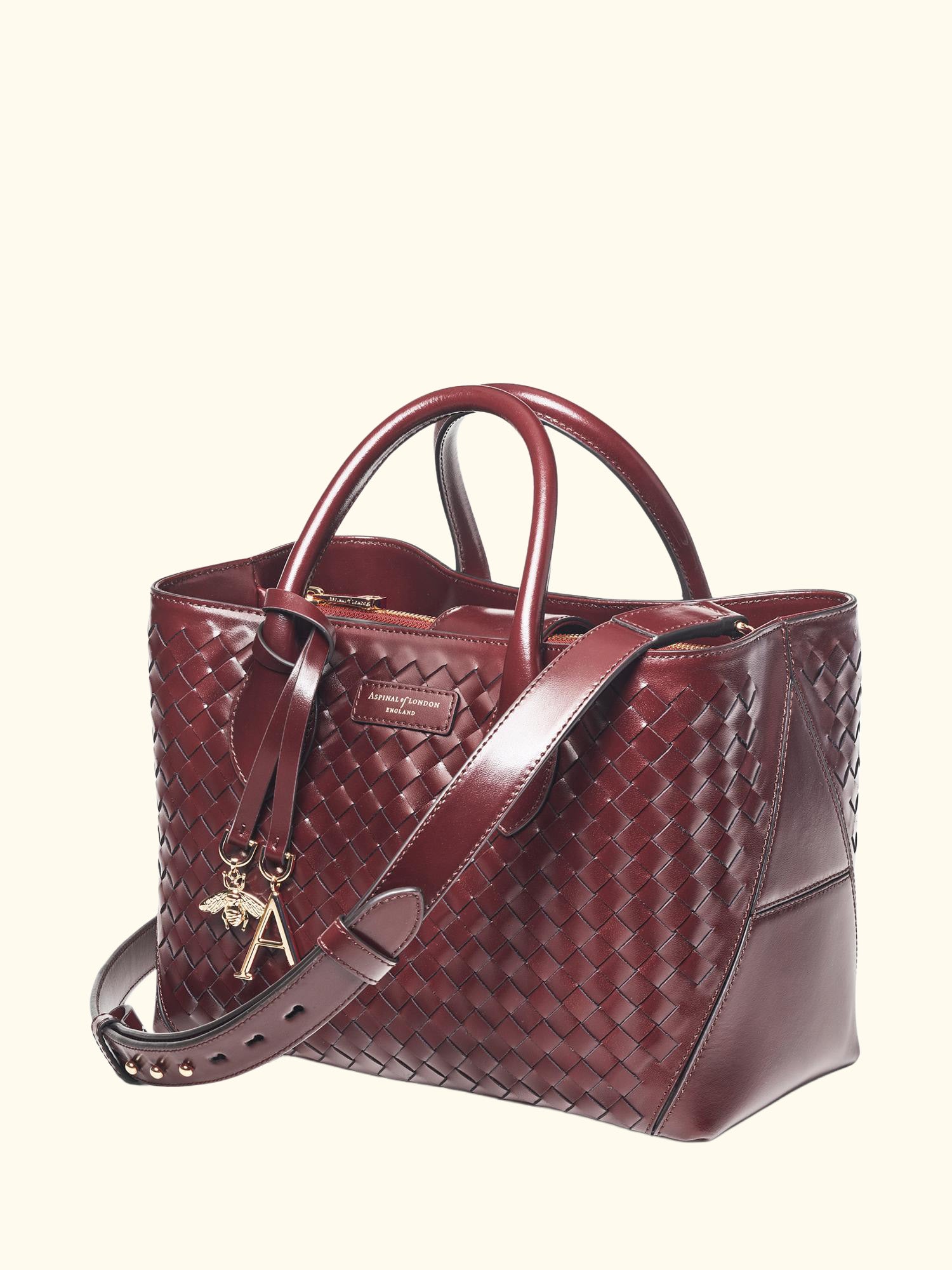 Slot Weave Leather London Midi Tote Bag