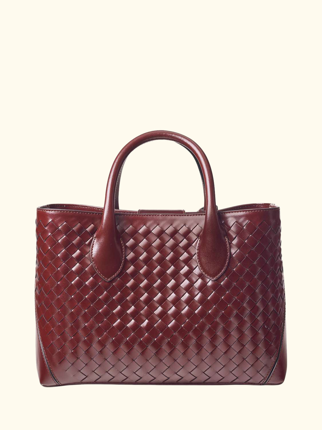 Slot Weave Leather London Midi Tote Bag