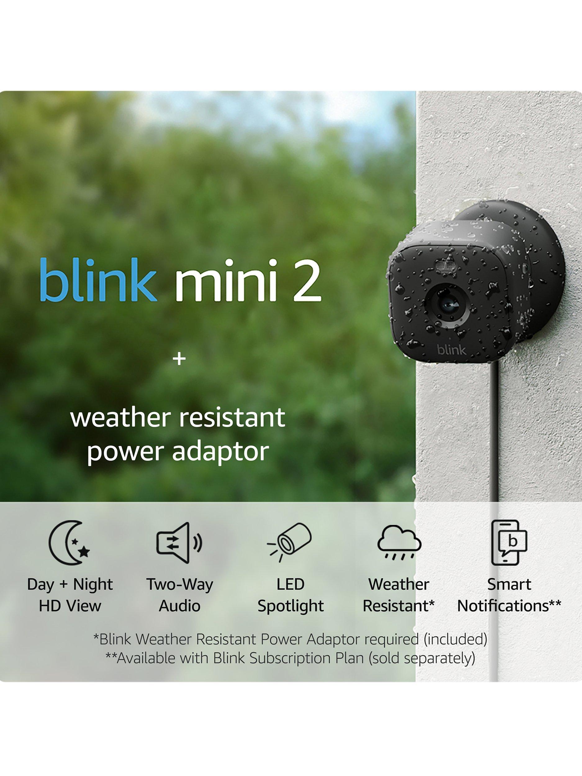 Blink Mini 2 Smart Security HD Camera with Weather-Resistant Power Adaptor, Black
