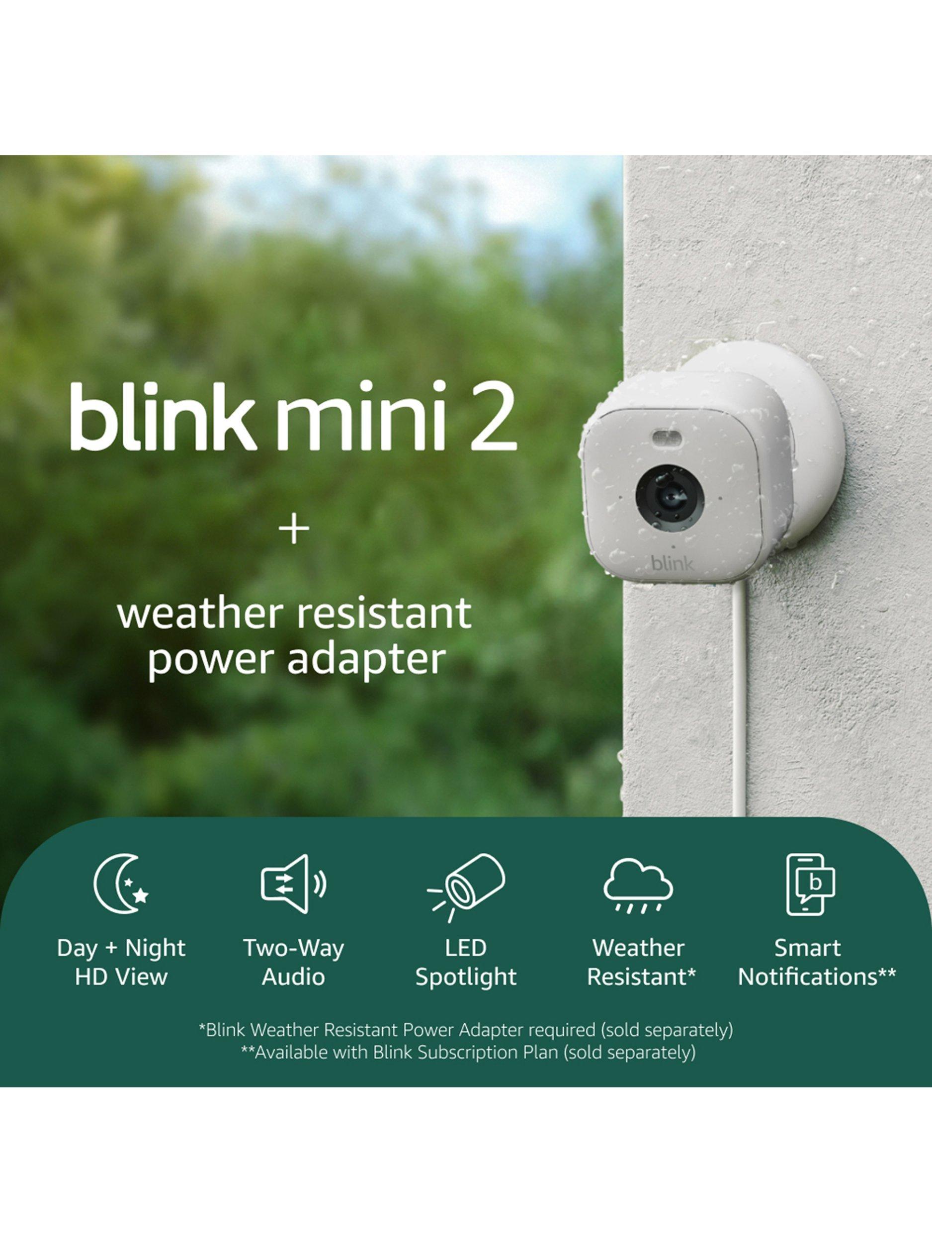 Blink Mini 2 Smart Security HD Camera with Weather-Resistant Power Adaptor, Pack of 2, Black