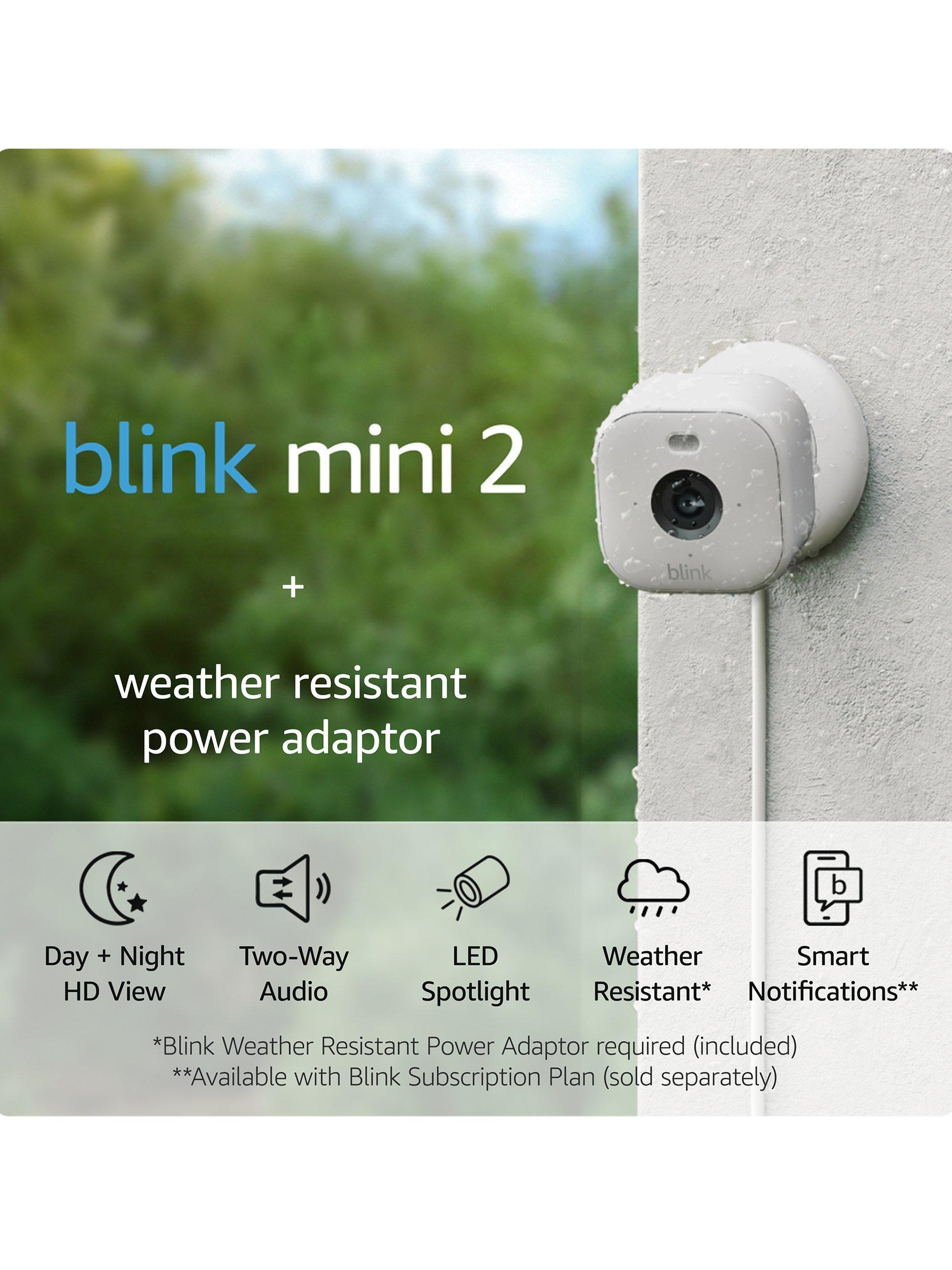 Blink Mini 2 Smart Security HD Camera with Weather-Resistant Power Adaptor, Pack of 2, White