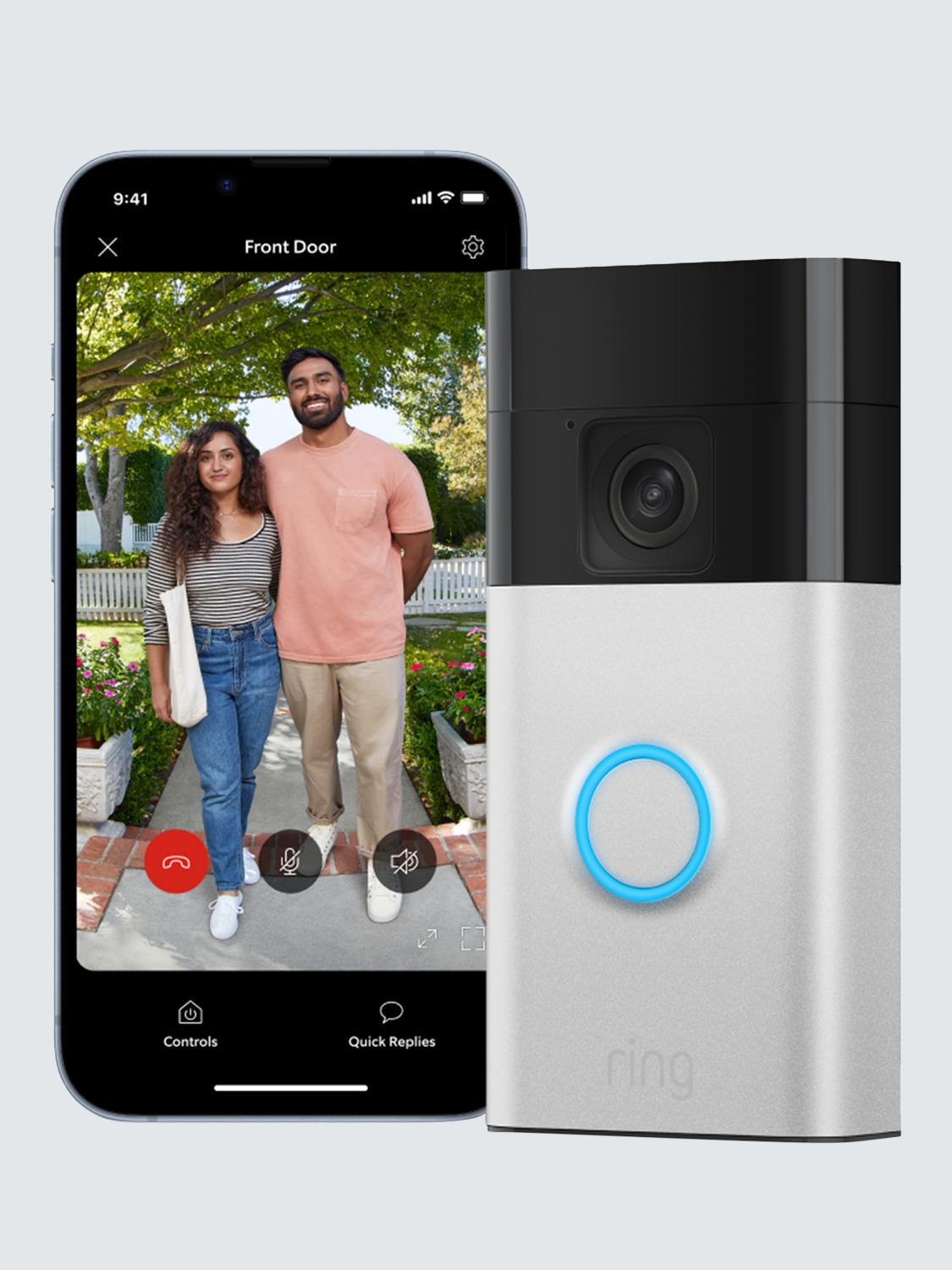 Battery Video Doorbell, Satin Nickel