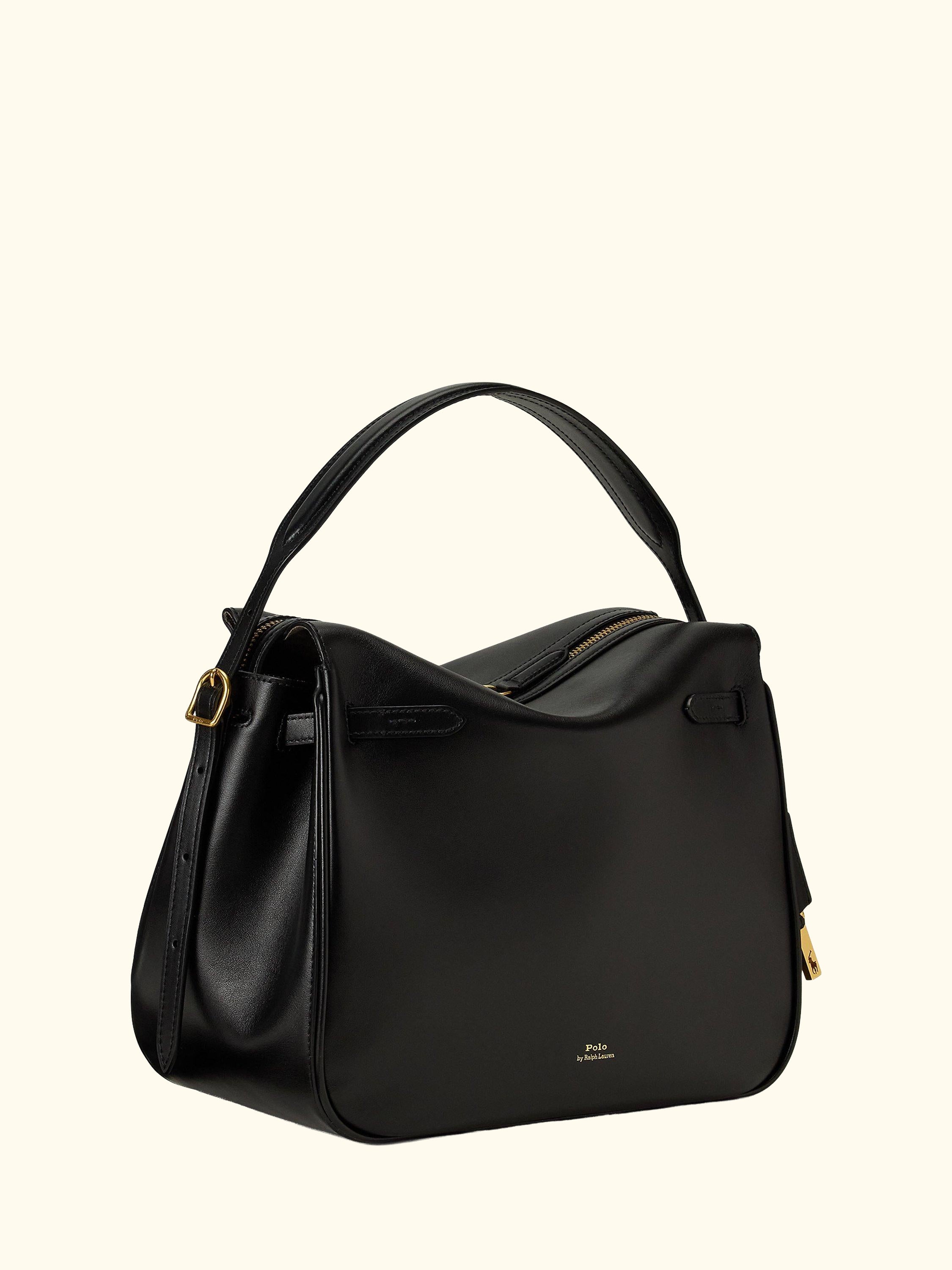 Polo Ralph Lauren Polo ID Leather Satchel, Black