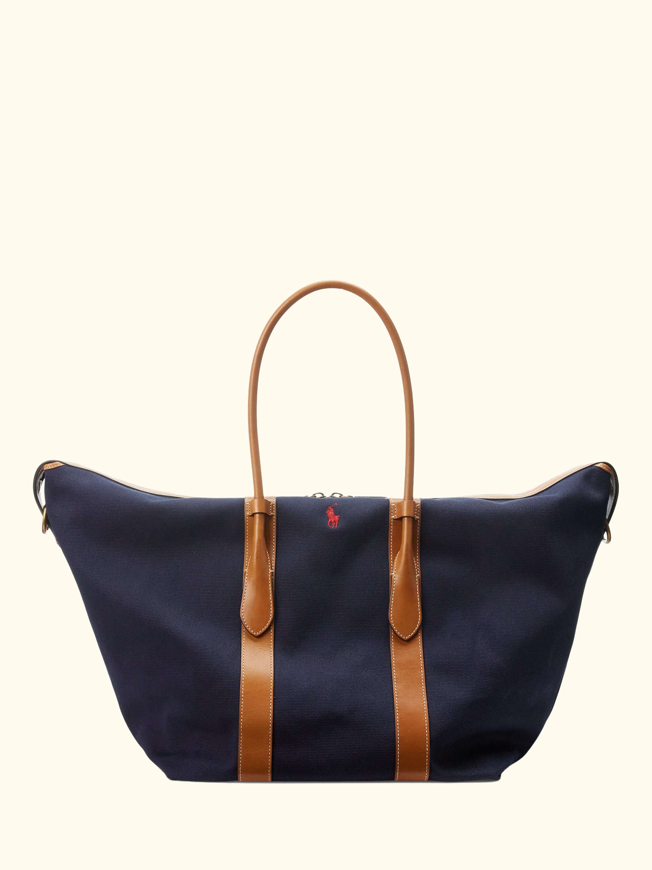 Polo Ralph Lauren XL Tote Bag, Navy/Cuoio