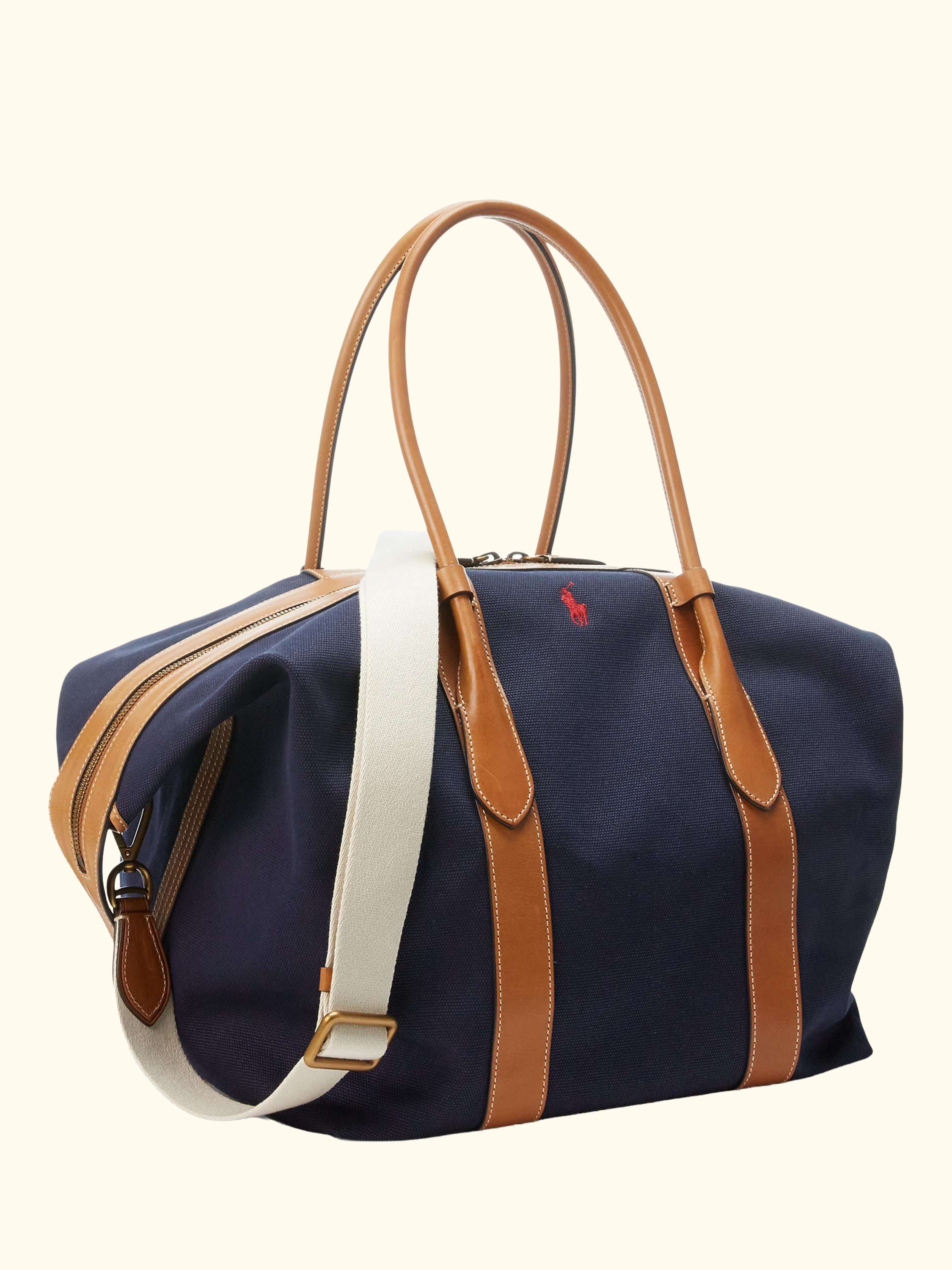 Polo Ralph Lauren XL Tote Bag, Navy/Cuoio