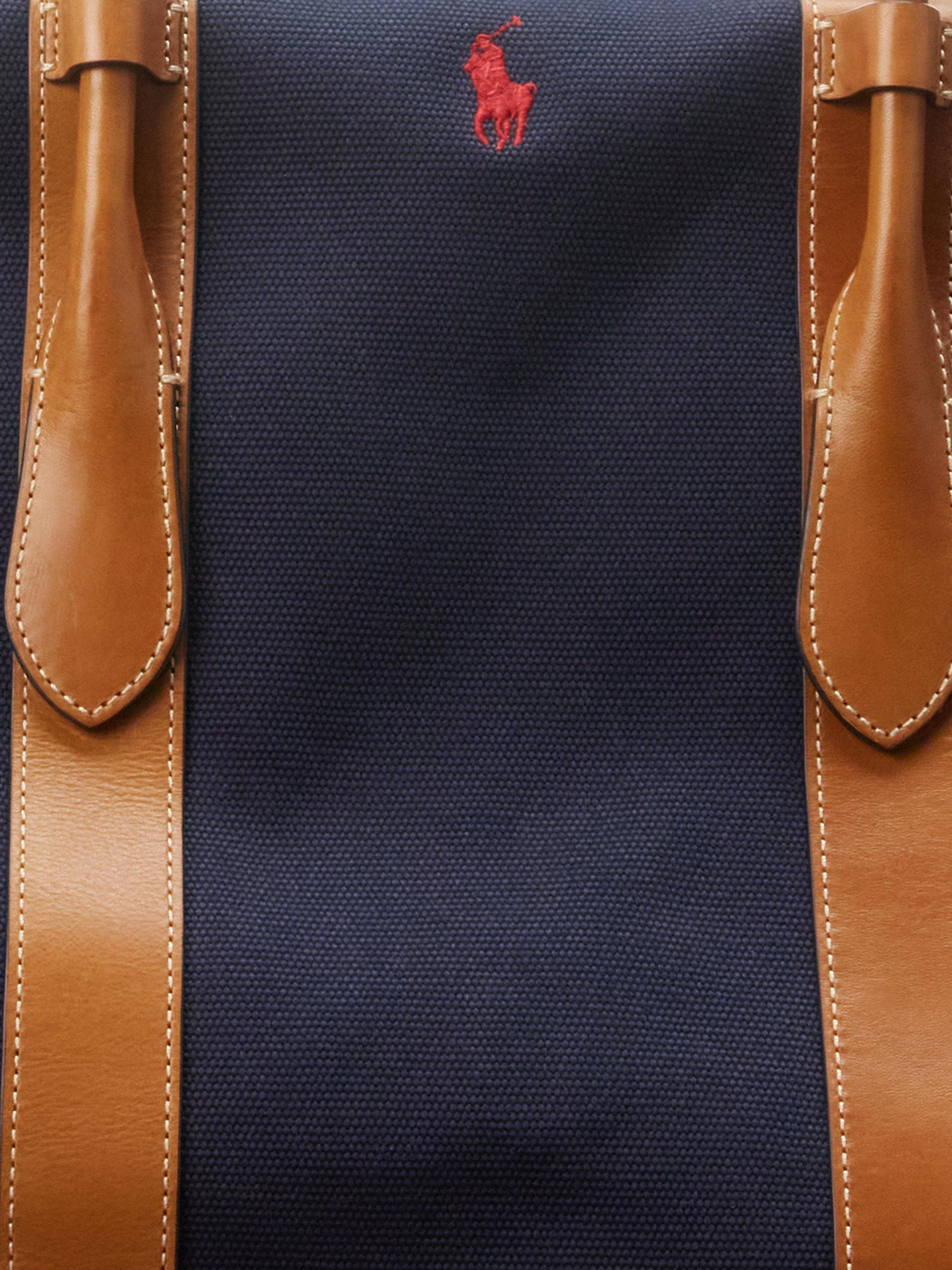 Polo Ralph Lauren XL Tote Bag, Navy/Cuoio