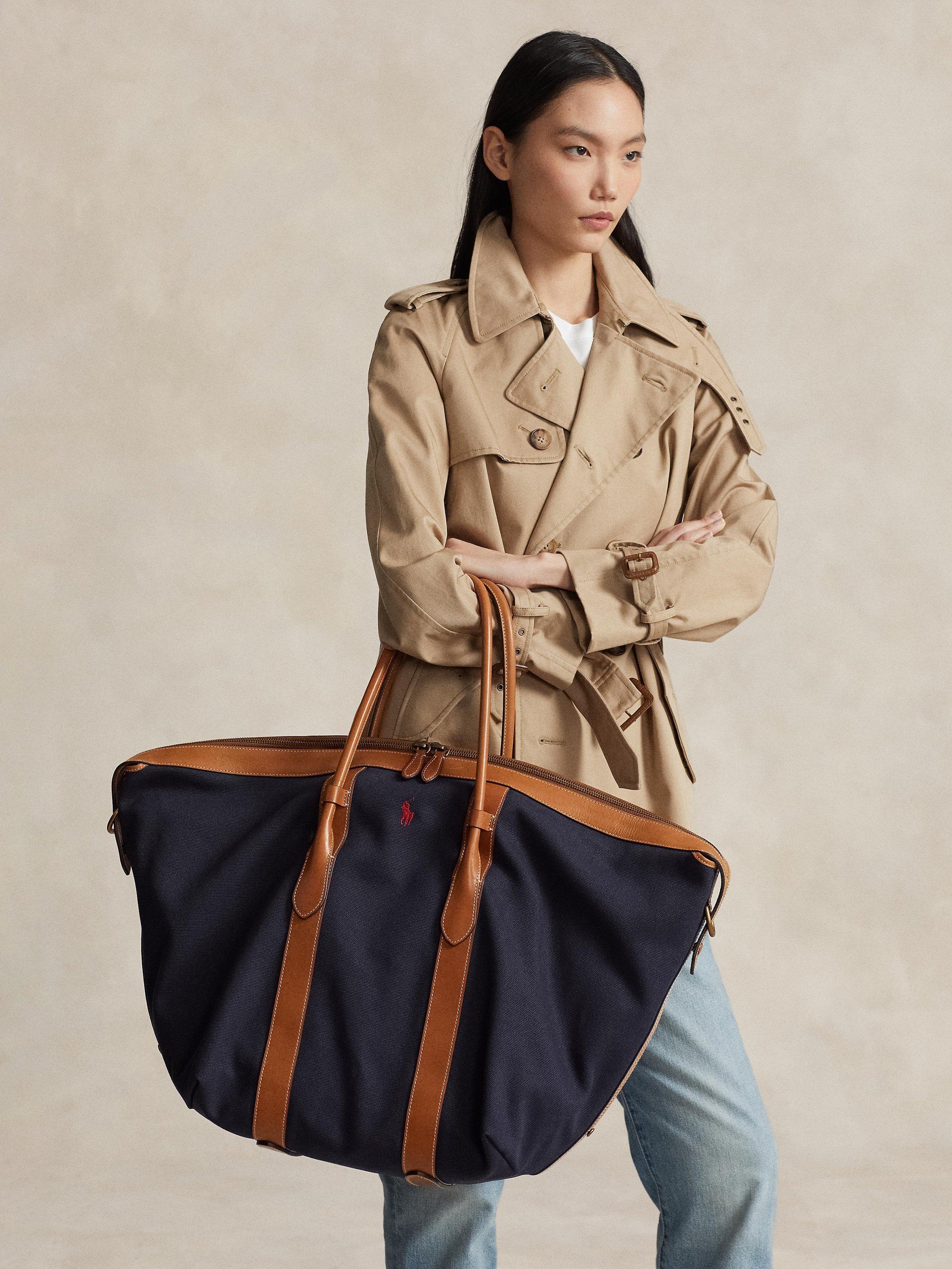 Polo Ralph Lauren XL Tote Bag, Navy/Cuoio