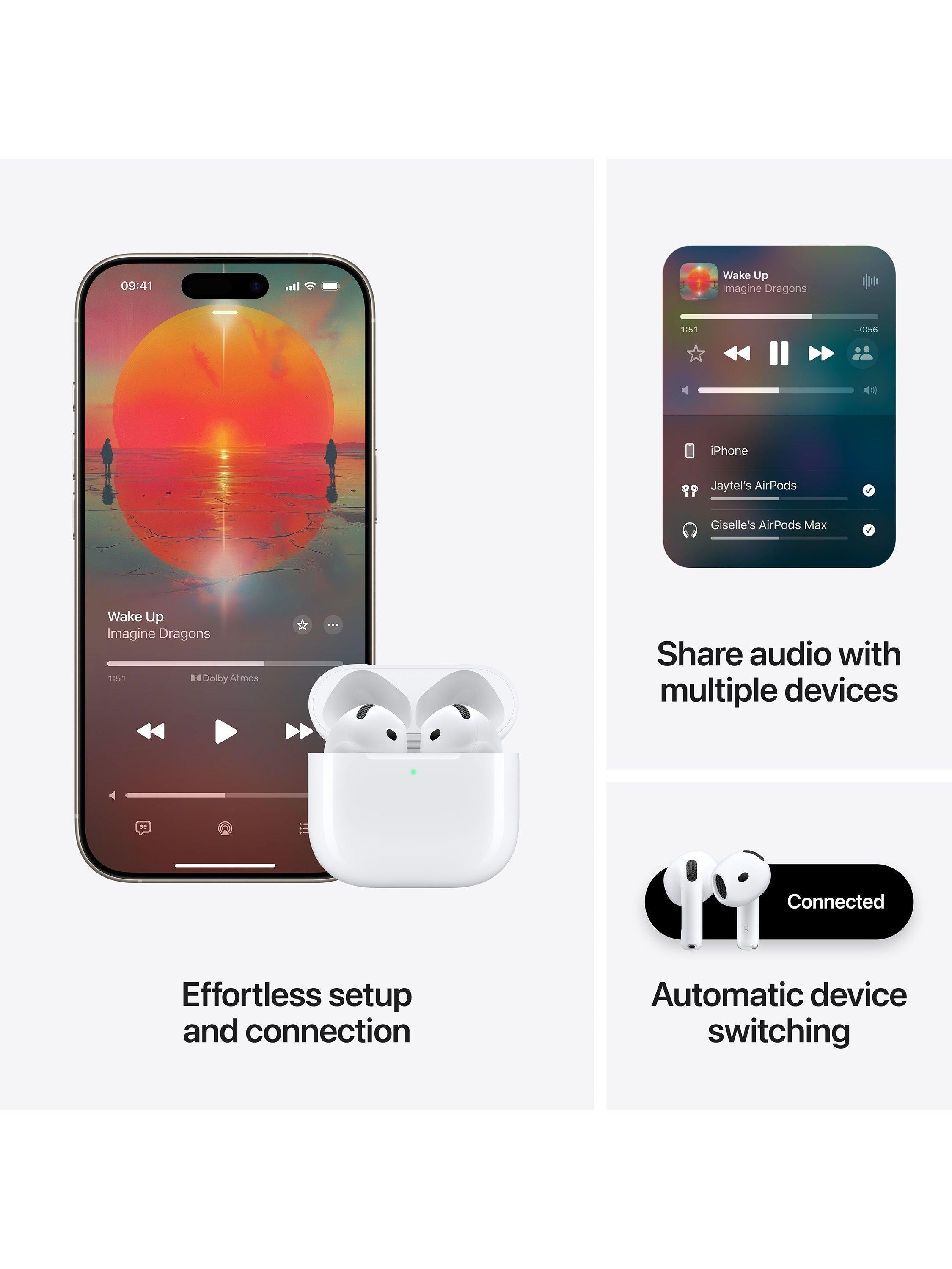 AirPods (4th Generation) with Active Noise Cancellation & USB-C Charging Case, 2024