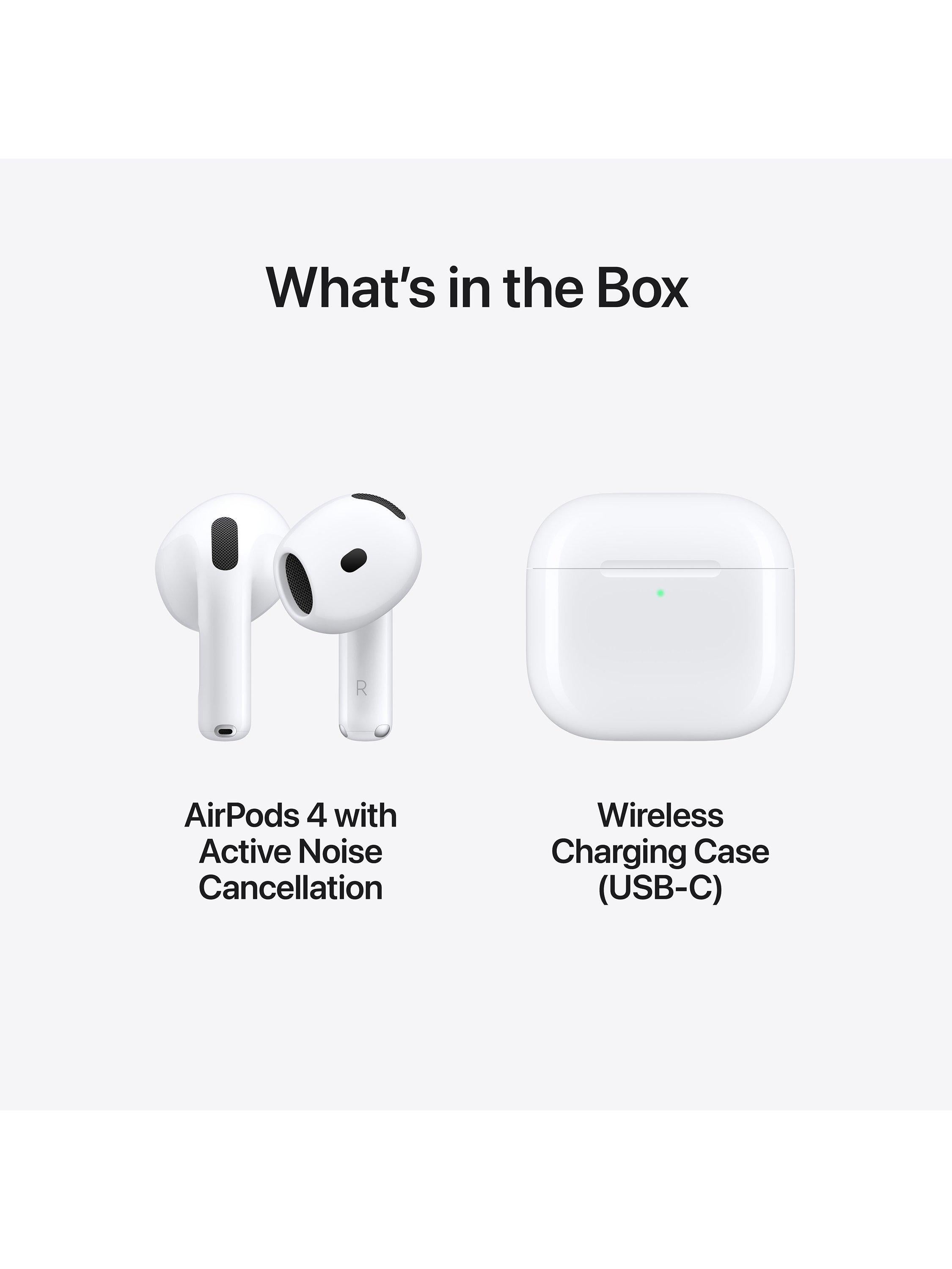 AirPods (4th Generation) with Active Noise Cancellation & USB-C Charging Case, 2024