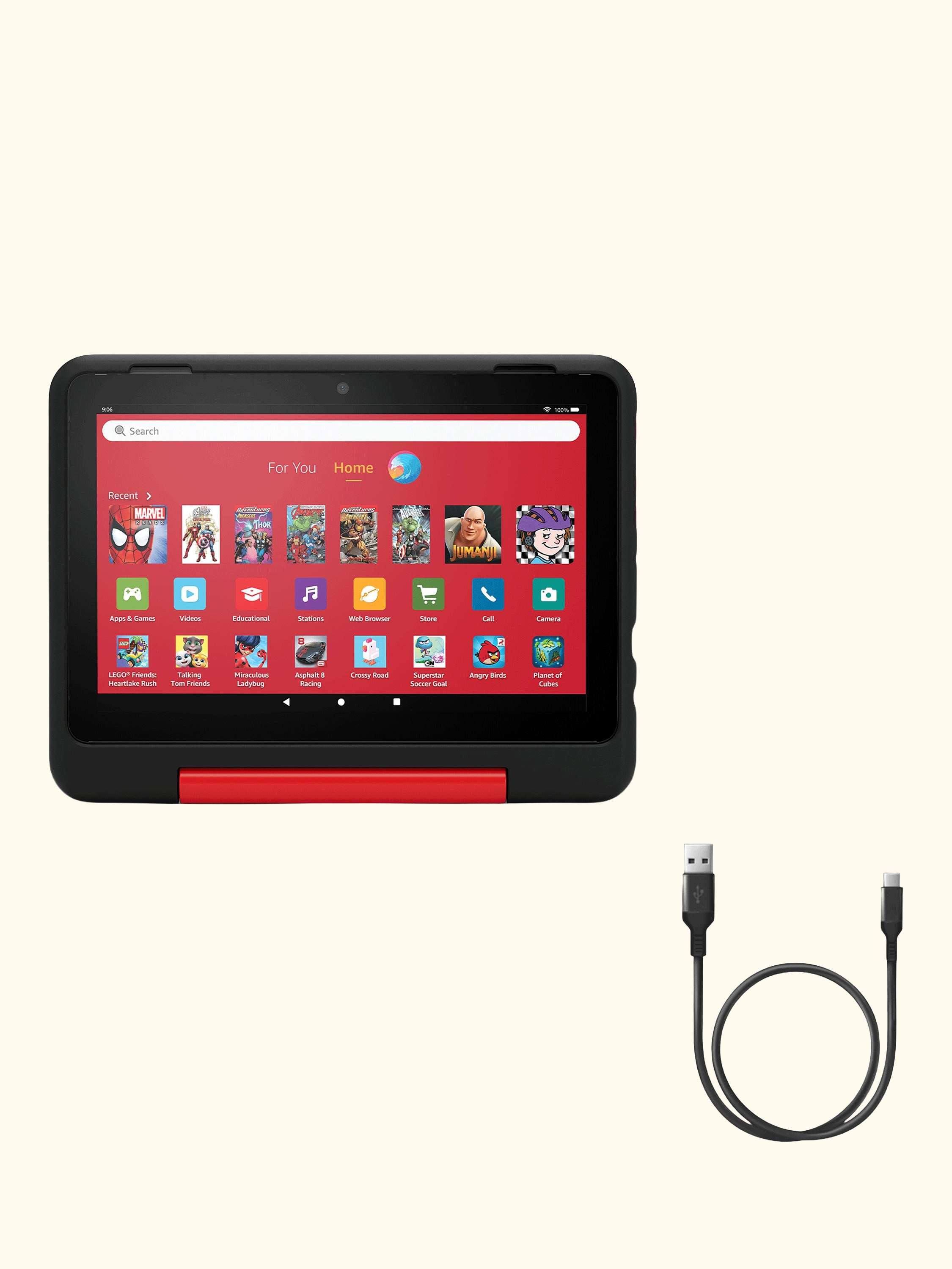 Fire HD 8 Tablet Kids Pro Edition (2024) for ages 6-12 with Slim Case & Parental Controls, Hexa-core, Fire OS, Wi-Fi, 32GB, 8", Marvel Avengers