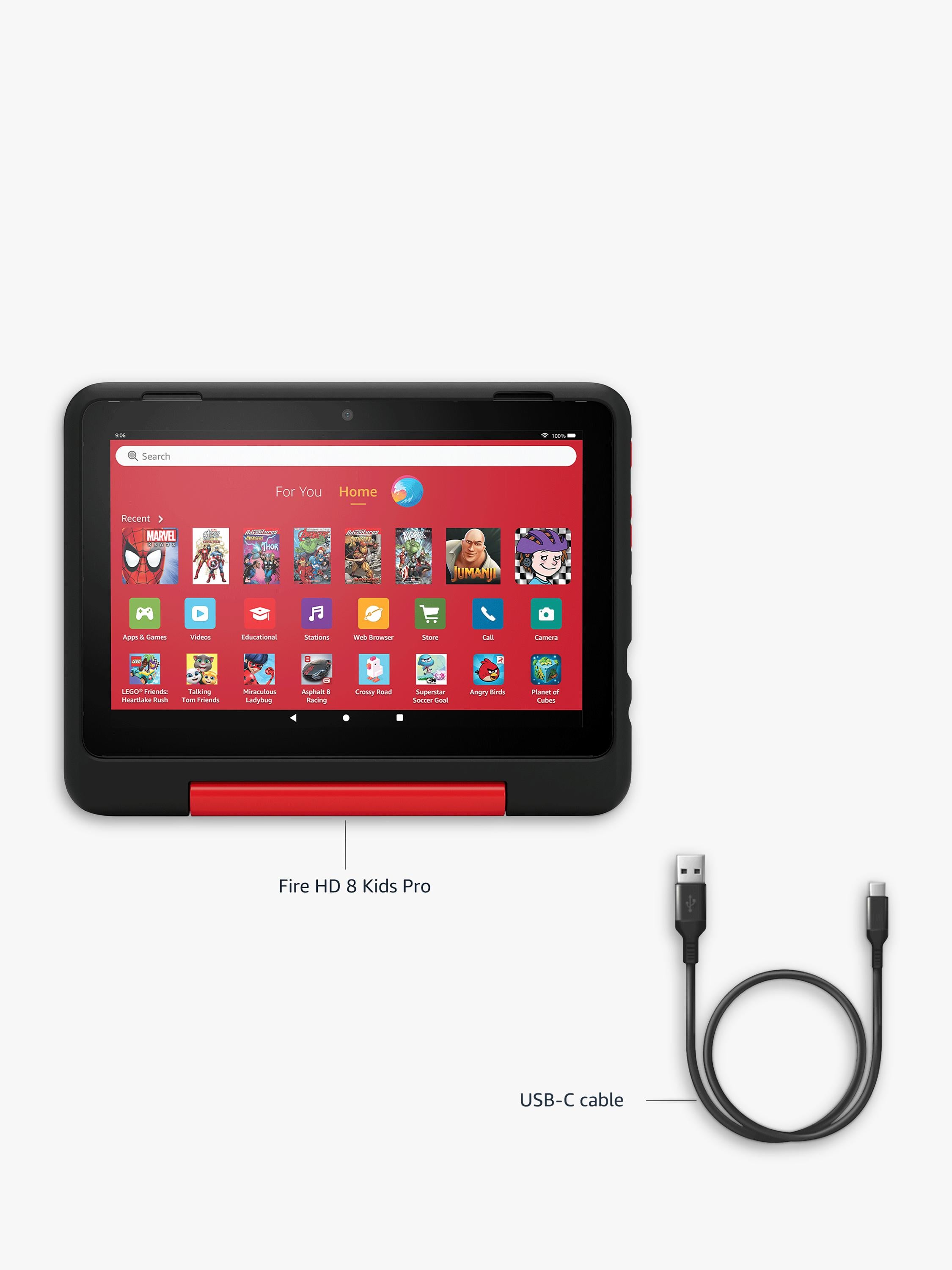 Fire HD 8 Tablet Kids Pro Edition (2024) for ages 6-12 with Slim Case & Parental Controls, Hexa-core, Fire OS, Wi-Fi, 32GB, 8", Marvel Avengers