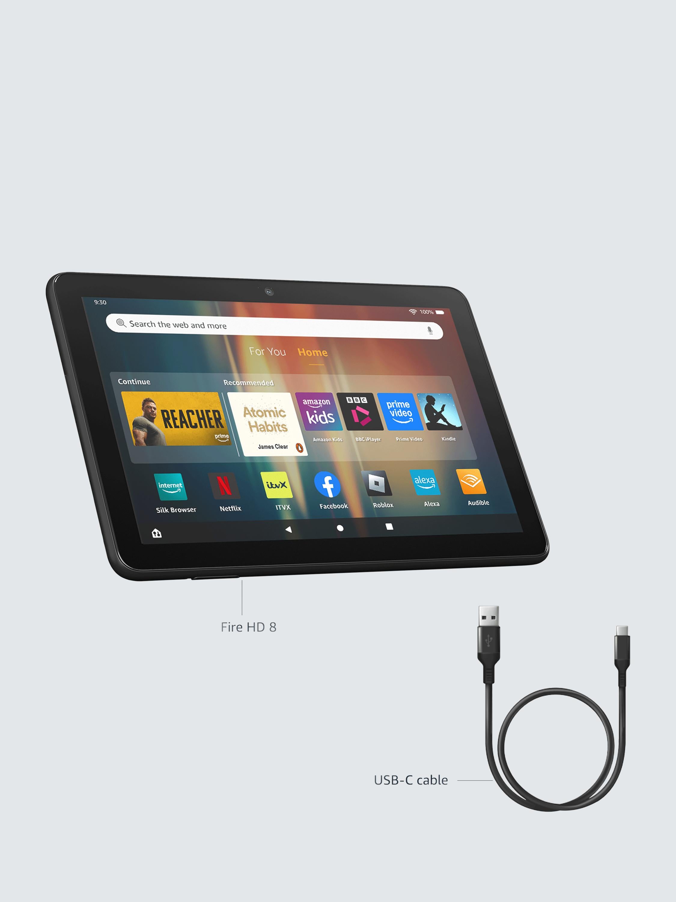 Fire HD 8 Tablet (2024) with Alexa Hands-Free, Hexa-core, Fire OS, Wi-Fi, 64 GB, 8", Black