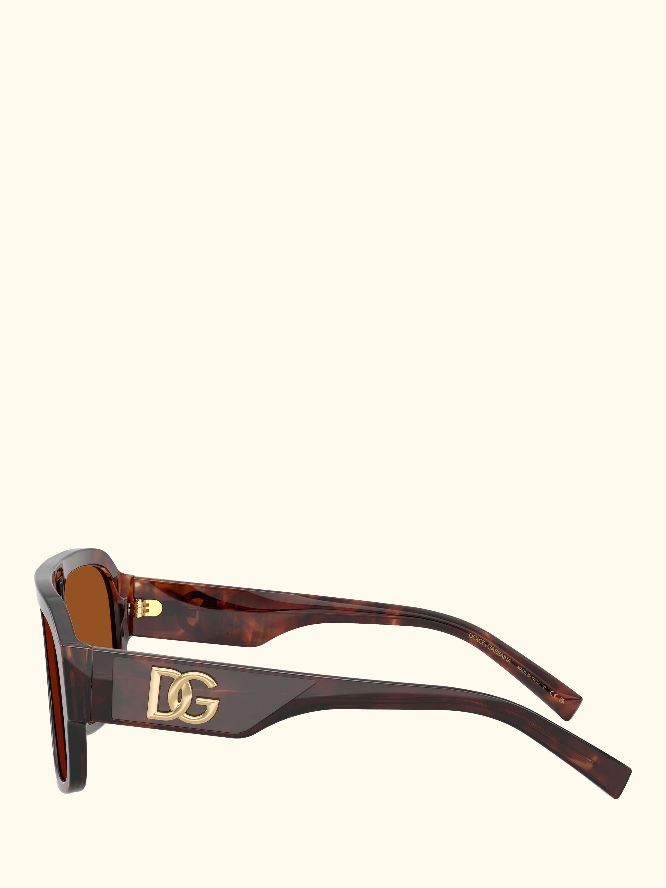 DG4403 Men's Rectangular Sunglasses, Dark Red Brown/Brown