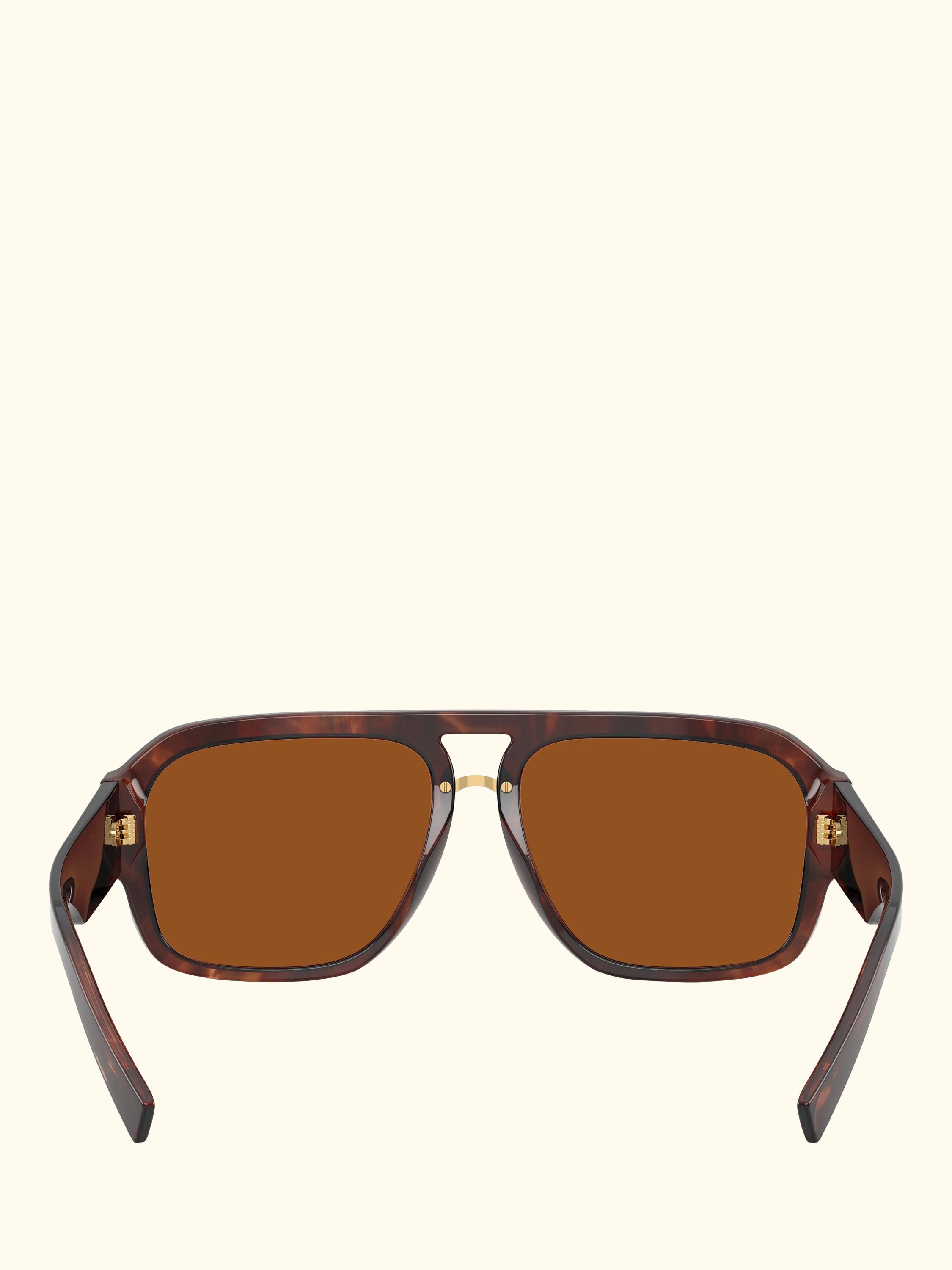 DG4403 Men's Rectangular Sunglasses, Dark Red Brown/Brown